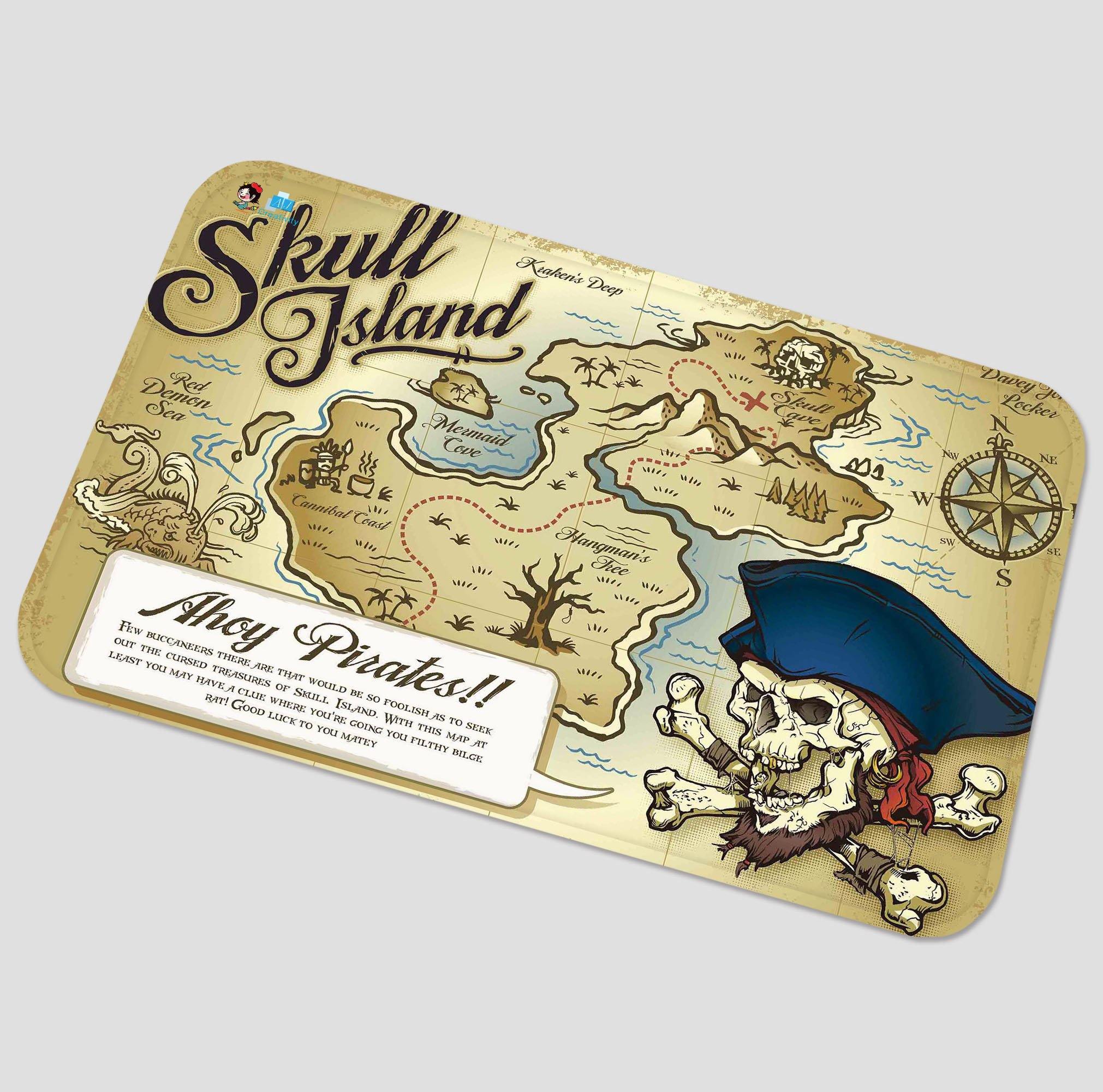 3D Skull Island Map 30 Non Slip Rug Mat Mat AJ Creativity Home
