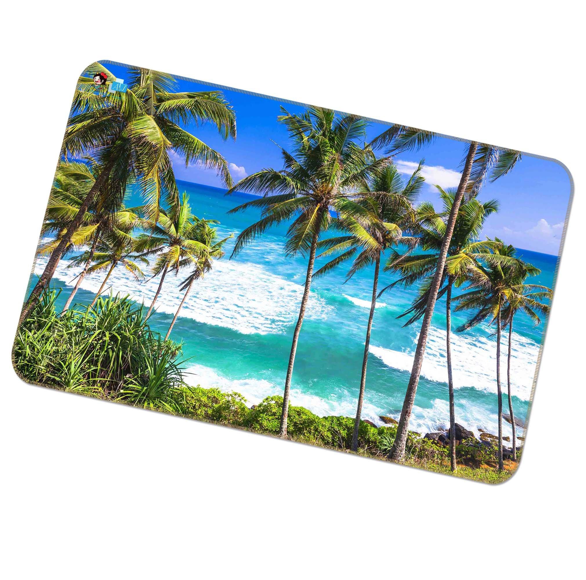 3D Coconut Tree Wave 506 Non Slip Rug Mat Mat AJ Creativity Home