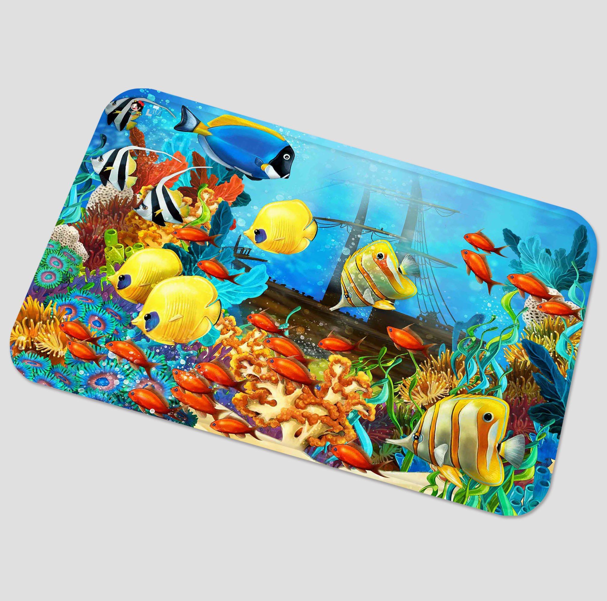 3D Bright Ocean Boat 38 Non Slip Rug Mat Mat AJ Creativity Home