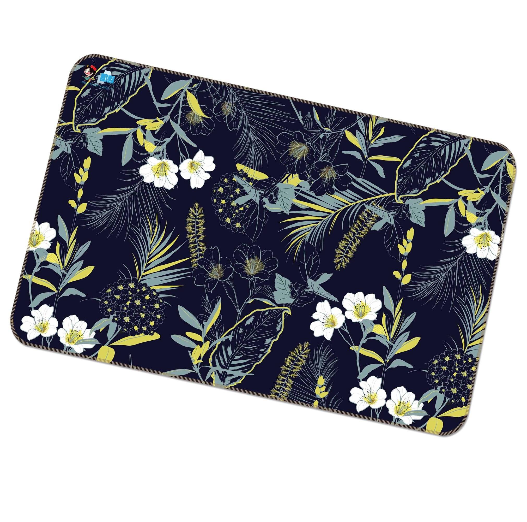 3D Black Flowers 146 Non Slip Rug Mat Mat AJ Creativity Home