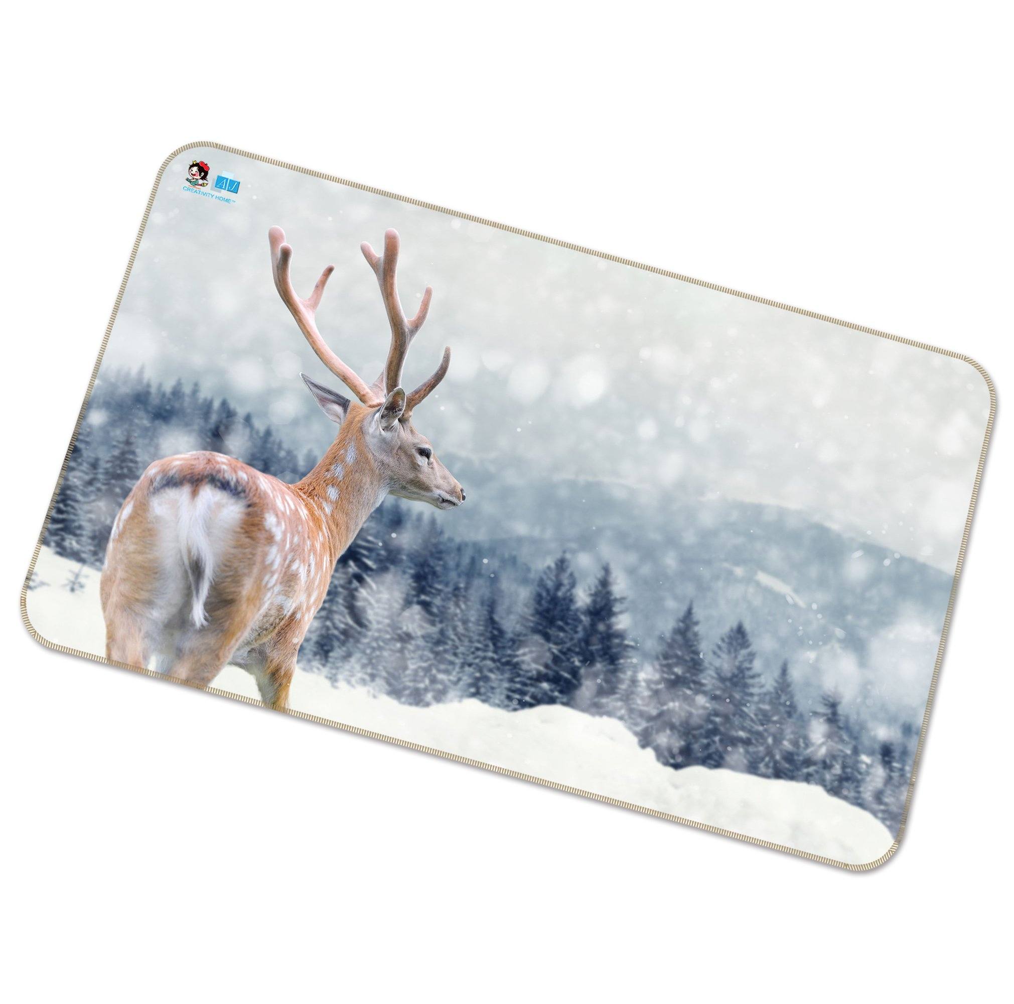 3D Snowing Field Deer 255 Non Slip Rug Mat Mat AJ Creativity Home