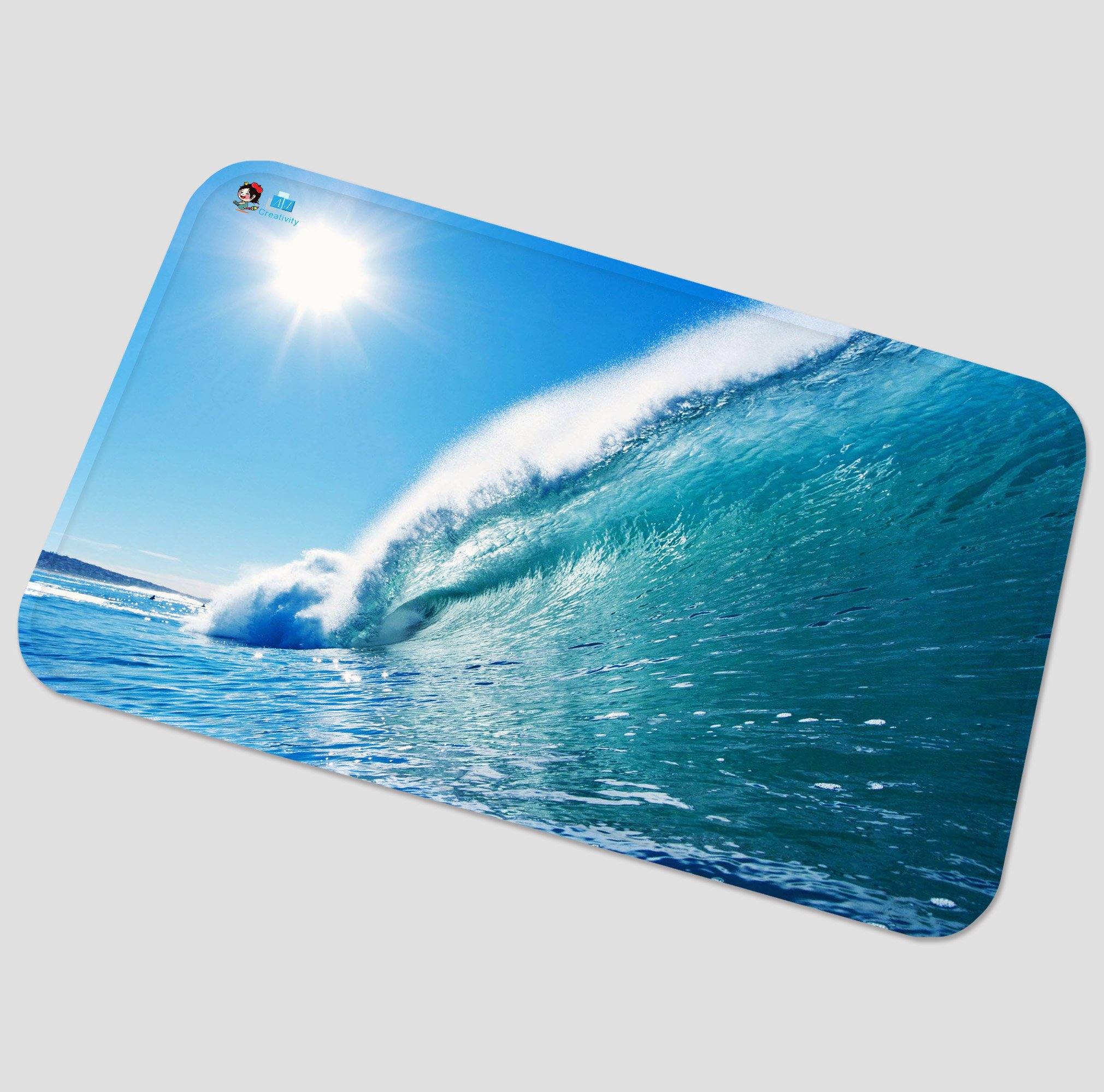 3D Blue Sea High Wave 127 Non Slip Rug Mat Mat AJ Creativity Home