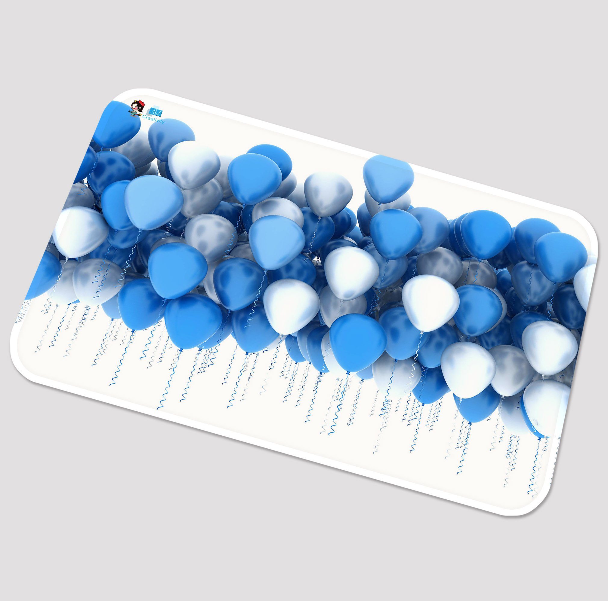 3D Blue And White Balloons 29 Non Slip Rug Mat Mat AJ Creativity Home
