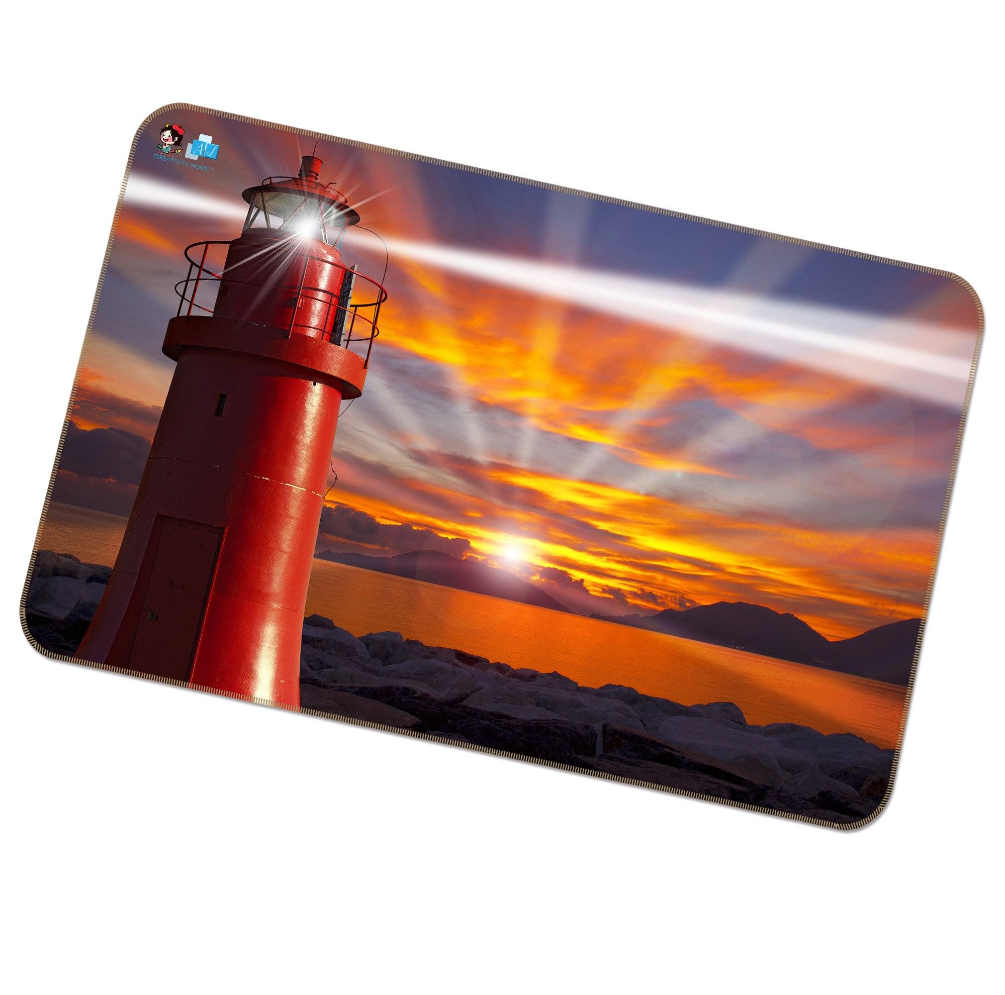 3D Sunset Lighthouse 420 Non Slip Rug Mat Mat AJ Creativity Home