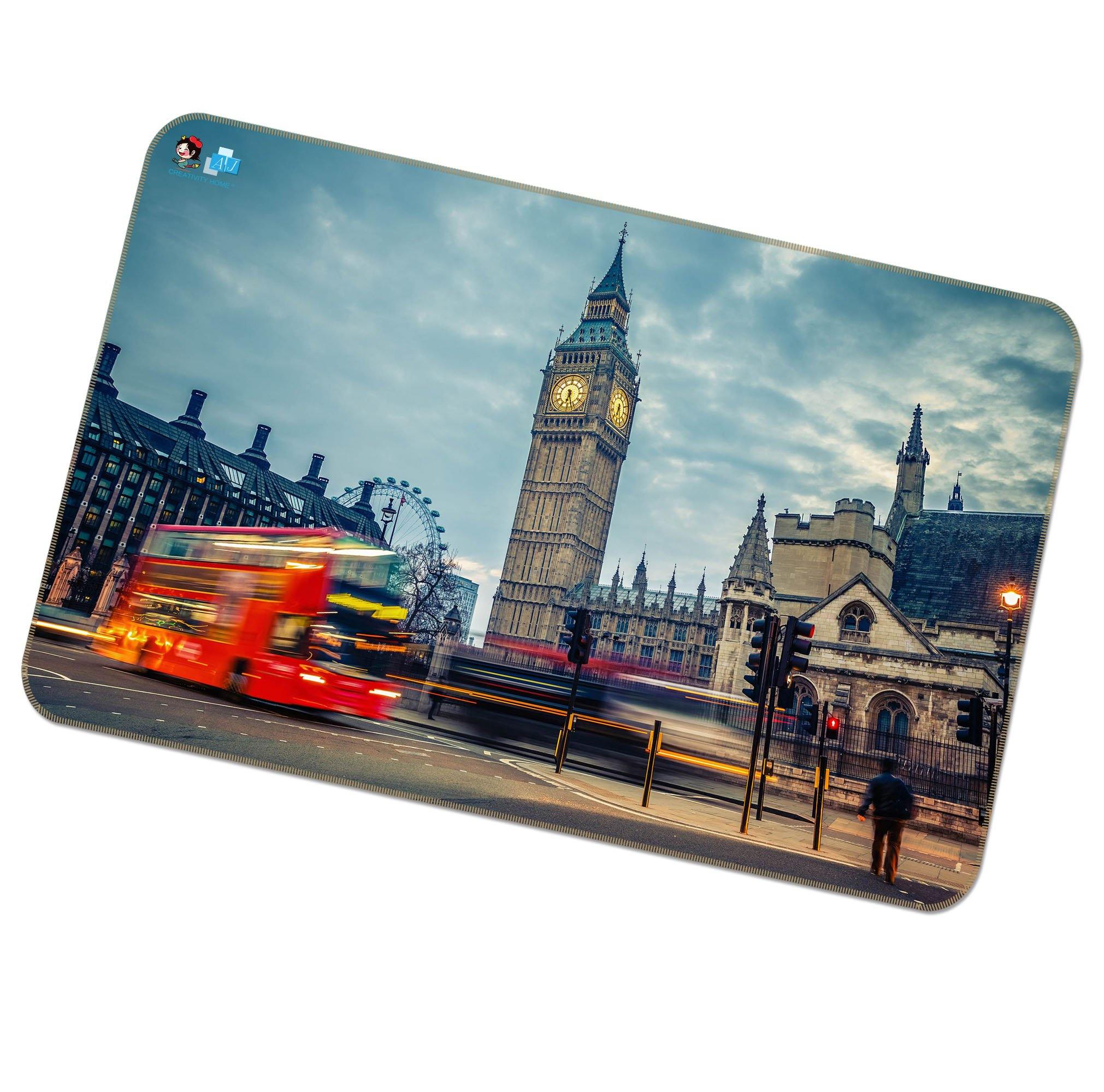 3D Clock Tower Street 067 Non Slip Rug Mat Mat AJ Creativity Home