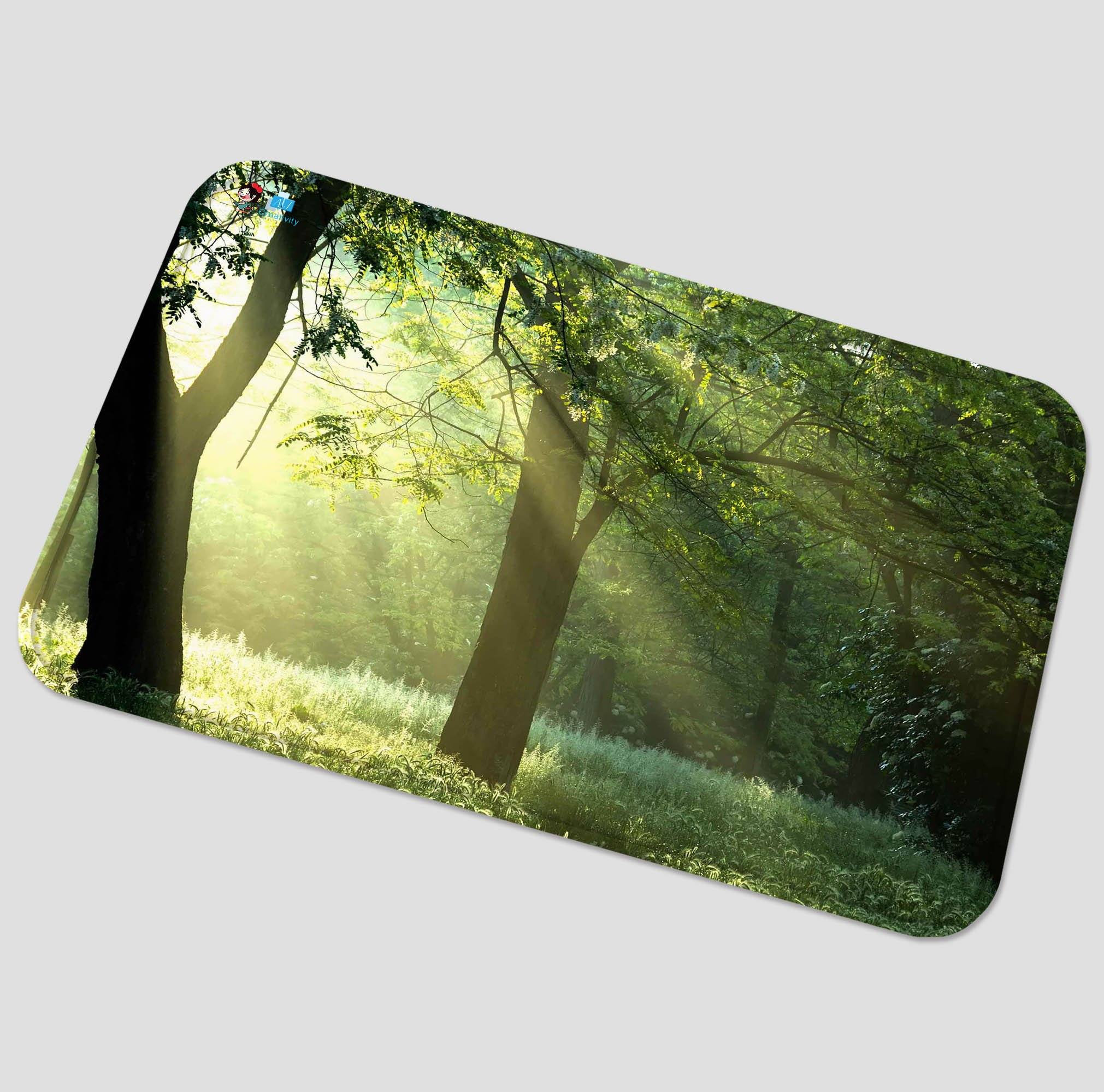 3D Forest Trees Sunshine 2 Non Slip Rug Mat Mat AJ Creativity Home