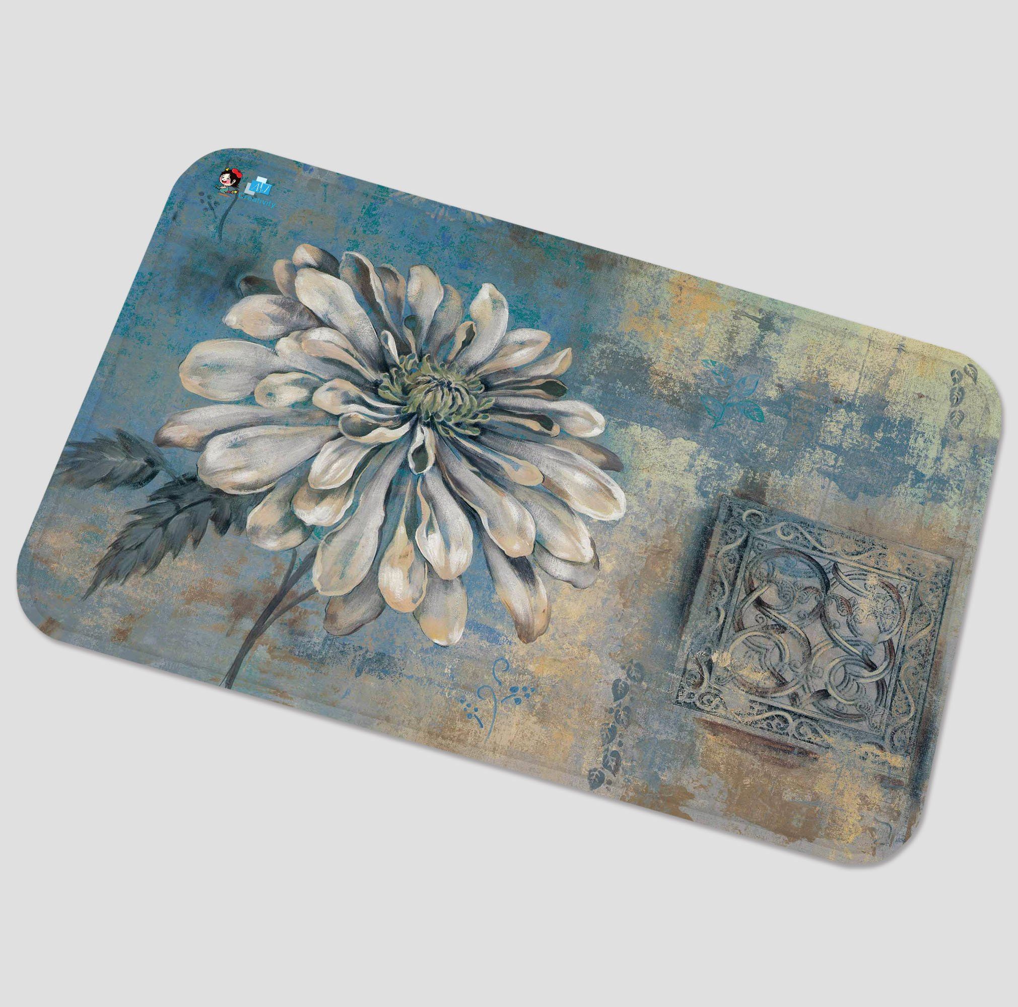 3D Retro Flower Painting 15 Non Slip Rug Mat Mat AJ Creativity Home