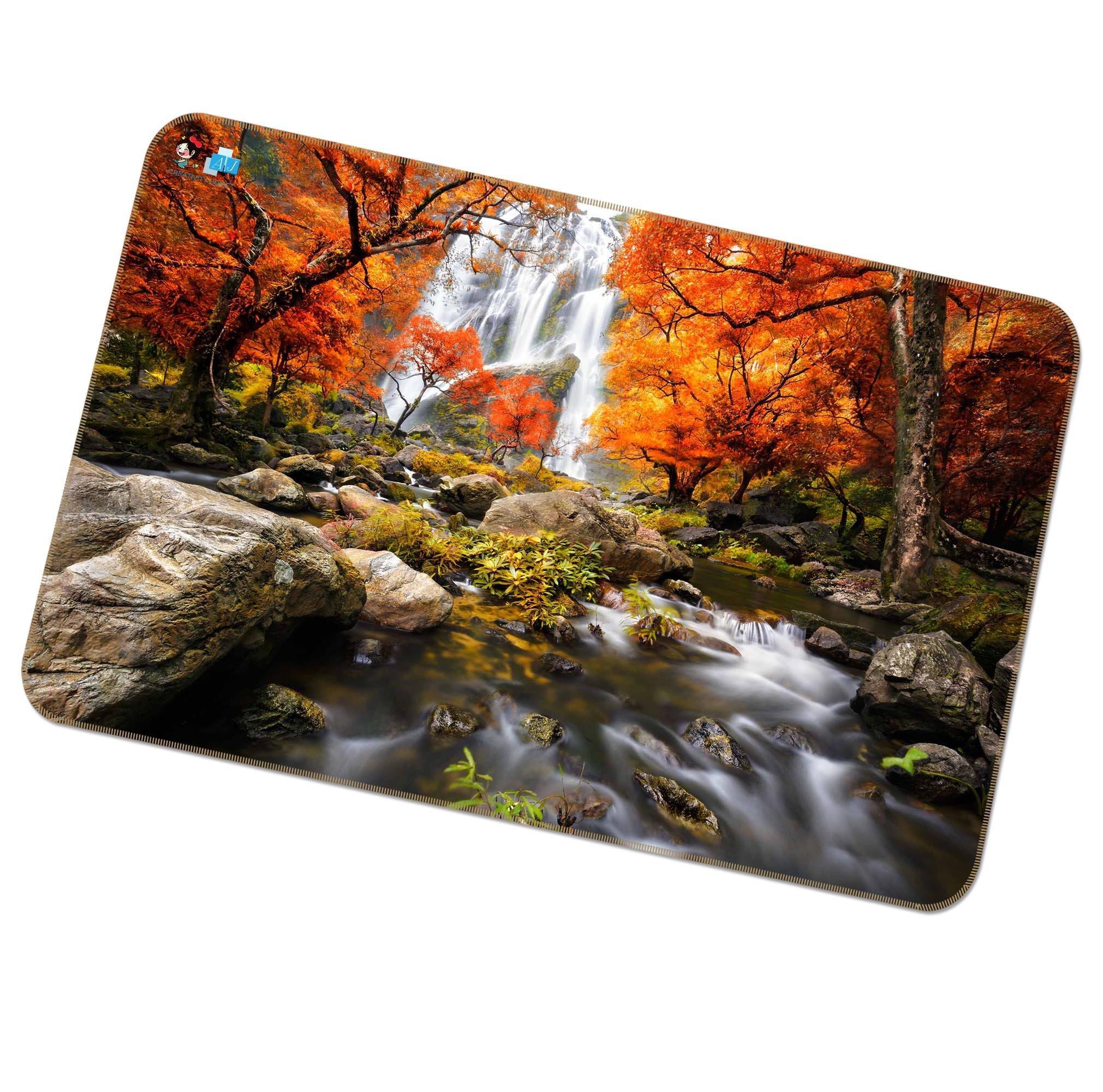 3D Waterfall Maple 520 Non Slip Rug Mat Mat AJ Creativity Home