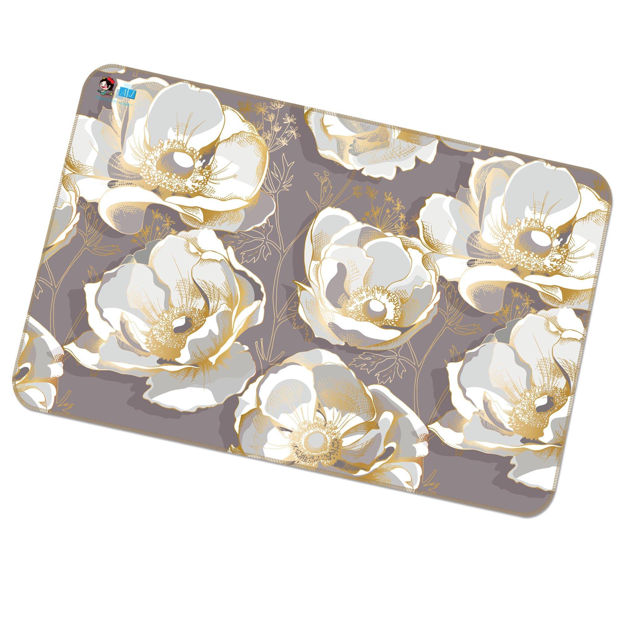 3D White Flower Pattern 115 Non Slip Rug Mat Mat AJ Creativity Home