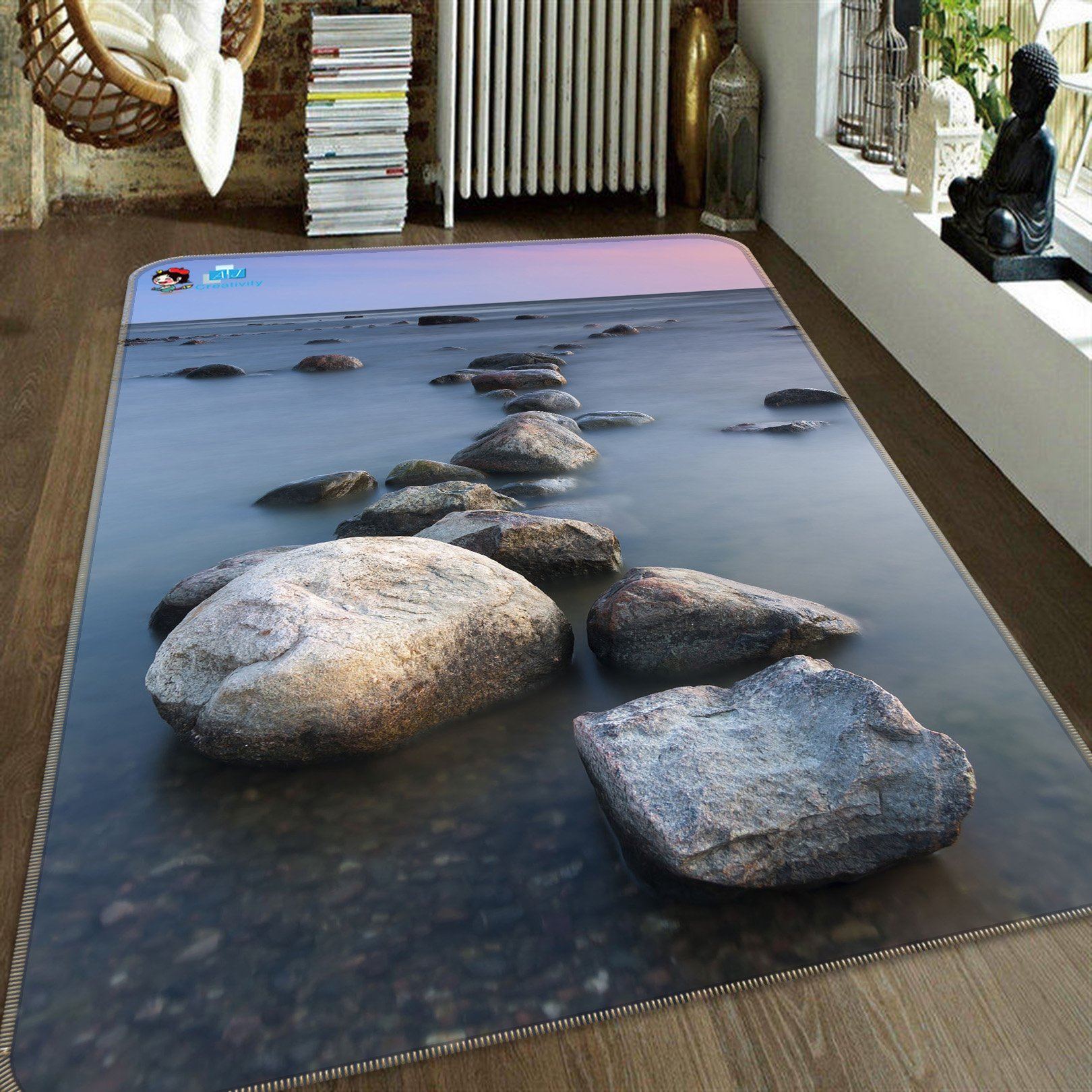 3D Sea Stones 202 Non Slip Rug Mat Mat AJ Creativity Home