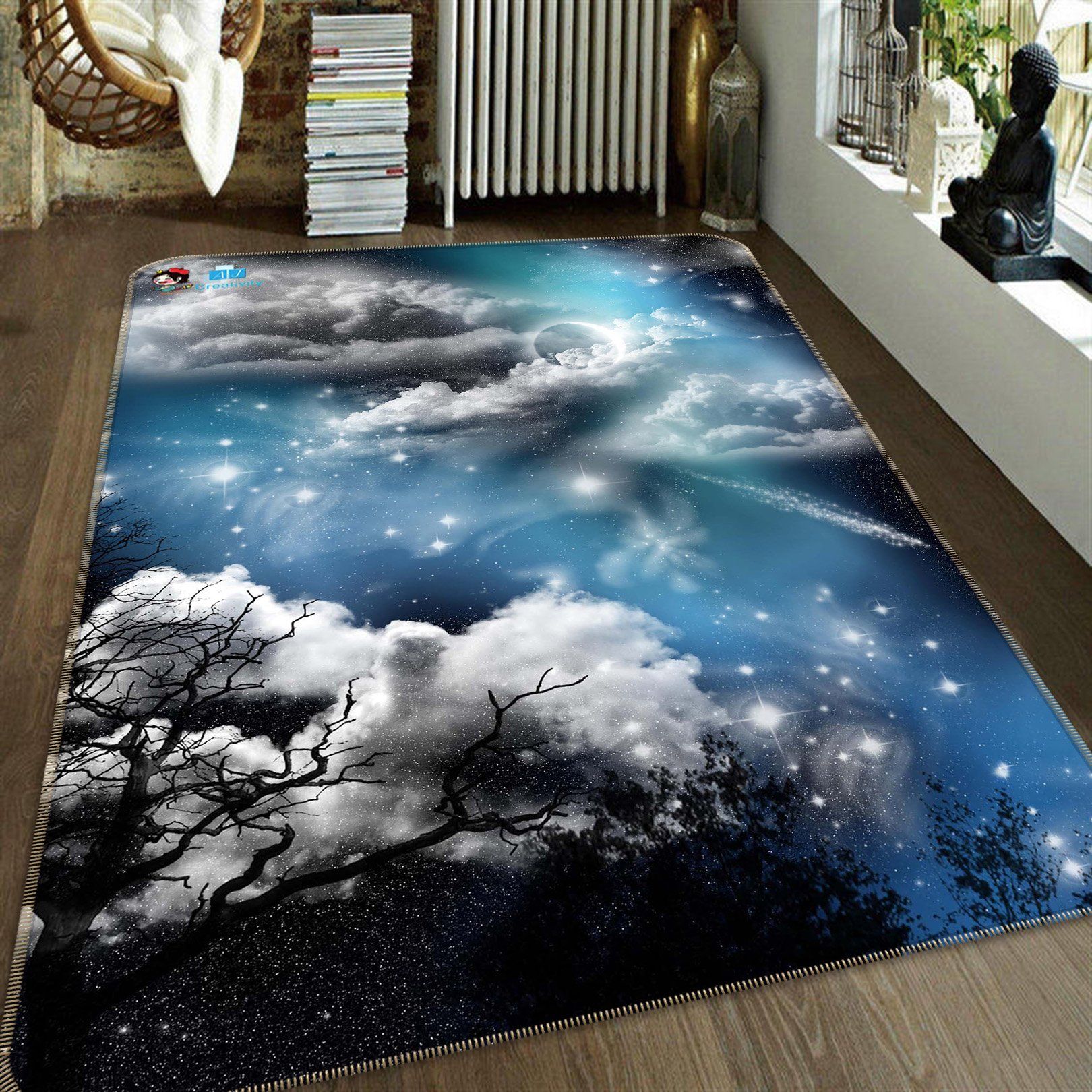 3D Stars Sky Clouds 179 Non Slip Rug Mat Mat AJ Creativity Home