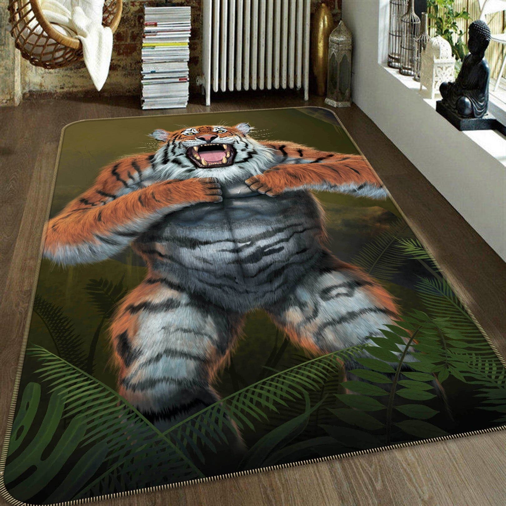 3D Tigerilla 1075 Vincent Hie Rug Non Slip Rug Mat Mat AJ Creativity Home