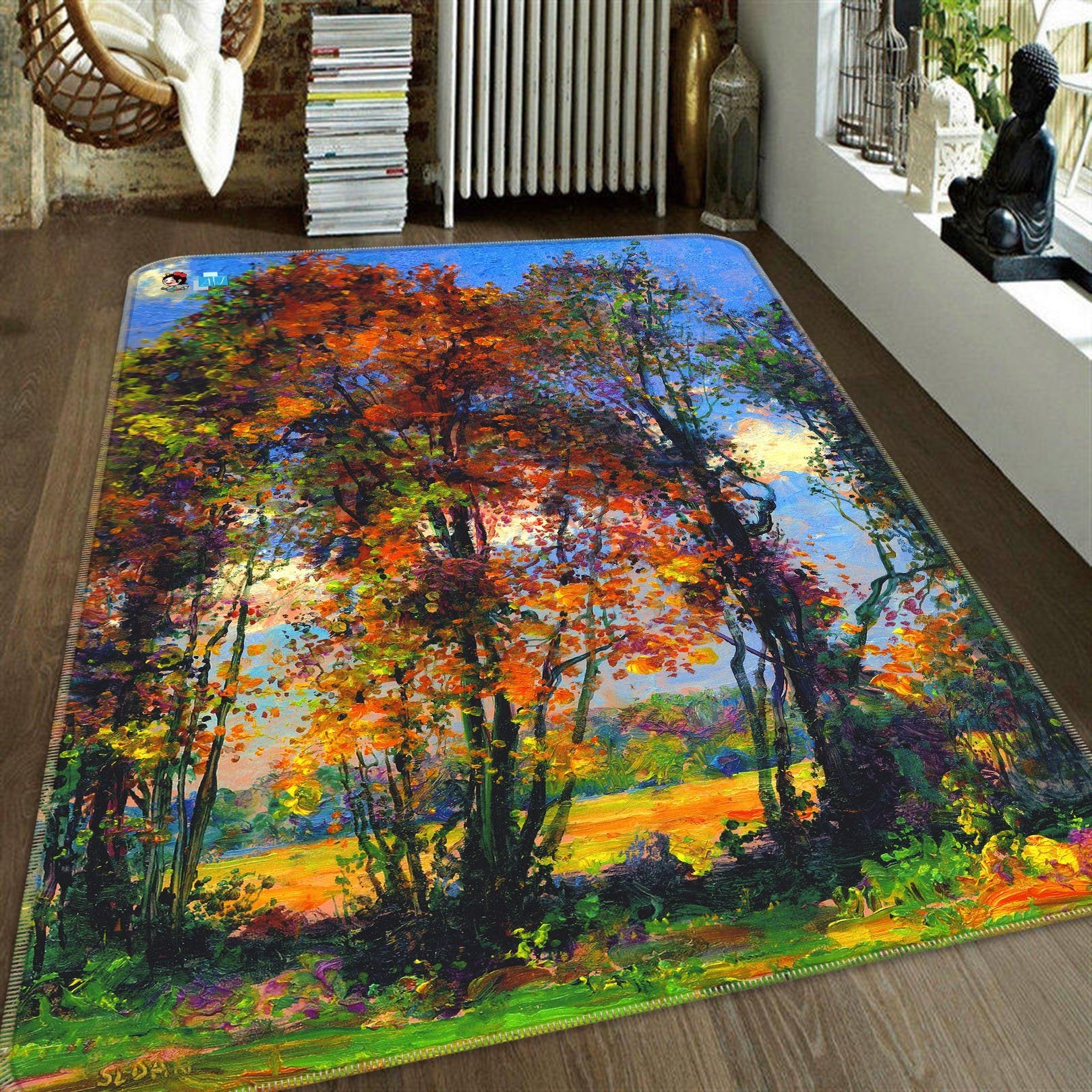3D Oil Painting Trees 193 Non Slip Rug Mat Mat AJ Creativity Home