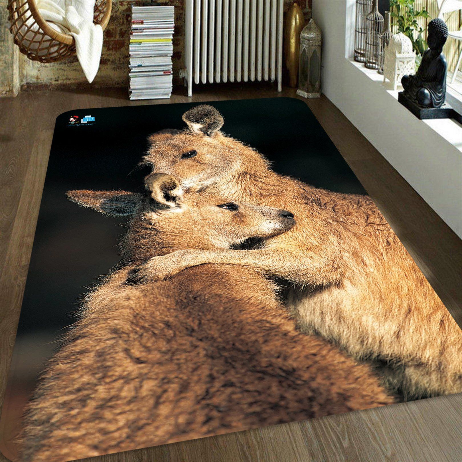 3D Kangaroo 2684 Non Slip Rug Mat Mat AJ Creativity Home