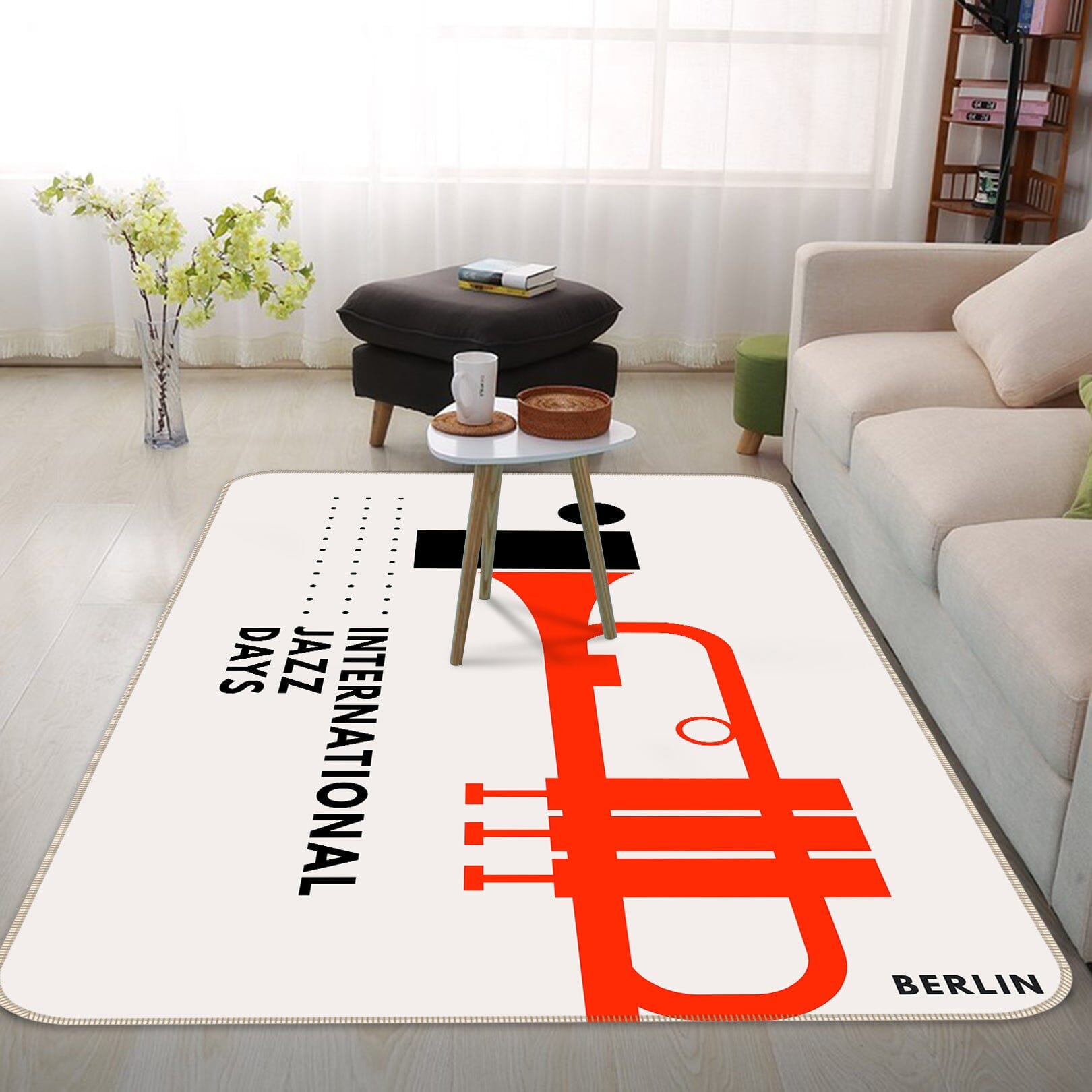 3D Red Trumpet Pattern 1057 Boris Draschoff Rug Non Slip Rug Mat Mat AJ Creativity Home