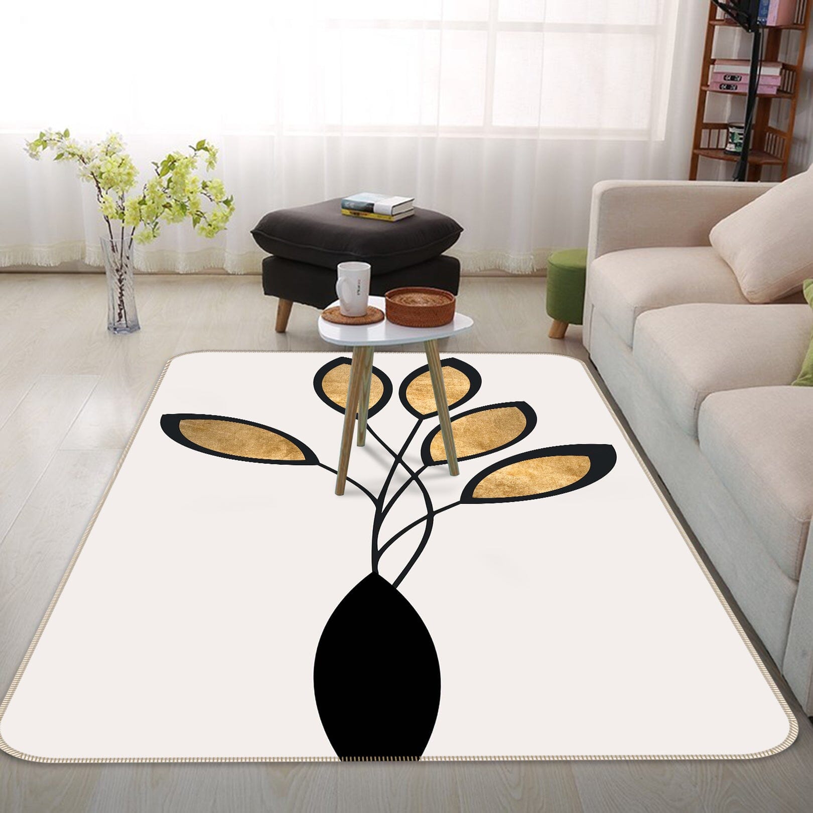 3D Golden Leaves 1024 Boris Draschoff Rug Non Slip Rug Mat Mat AJ Creativity Home