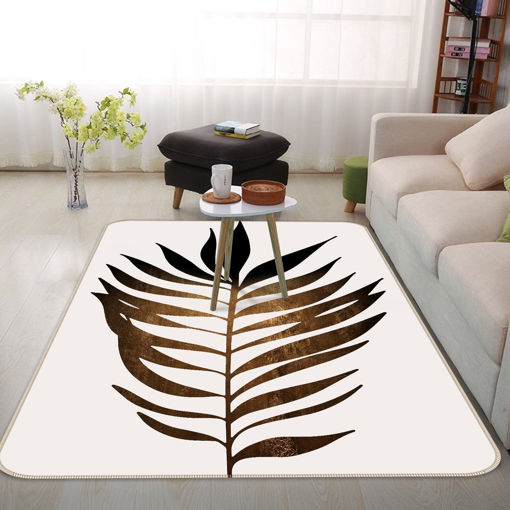 3D Black Leaves 1075 Boris Draschoff Rug Non Slip Rug Mat Mat AJ Creativity Home