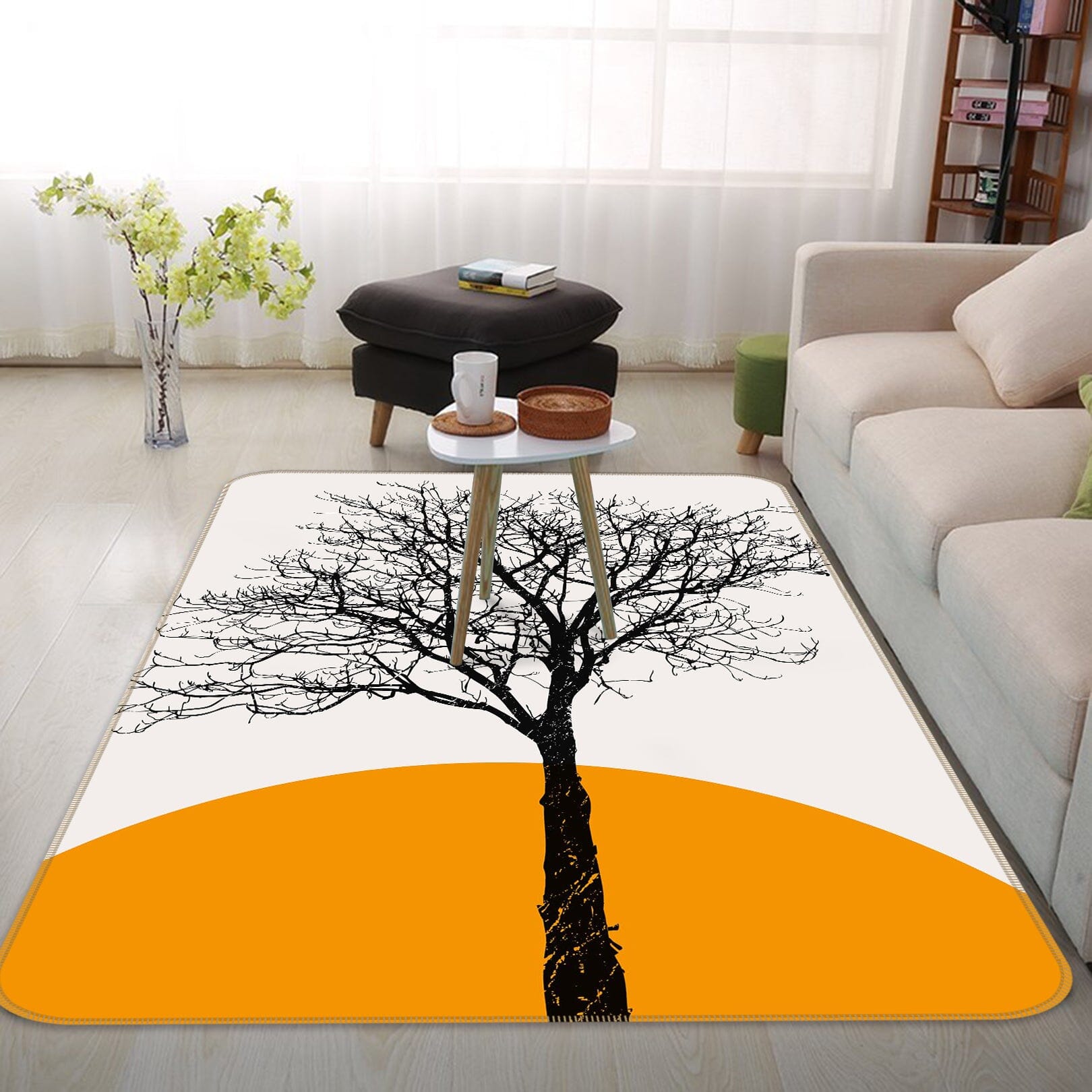 3D Moon Dead Tree 1120 Boris Draschoff Rug Non Slip Rug Mat Mat AJ Creativity Home