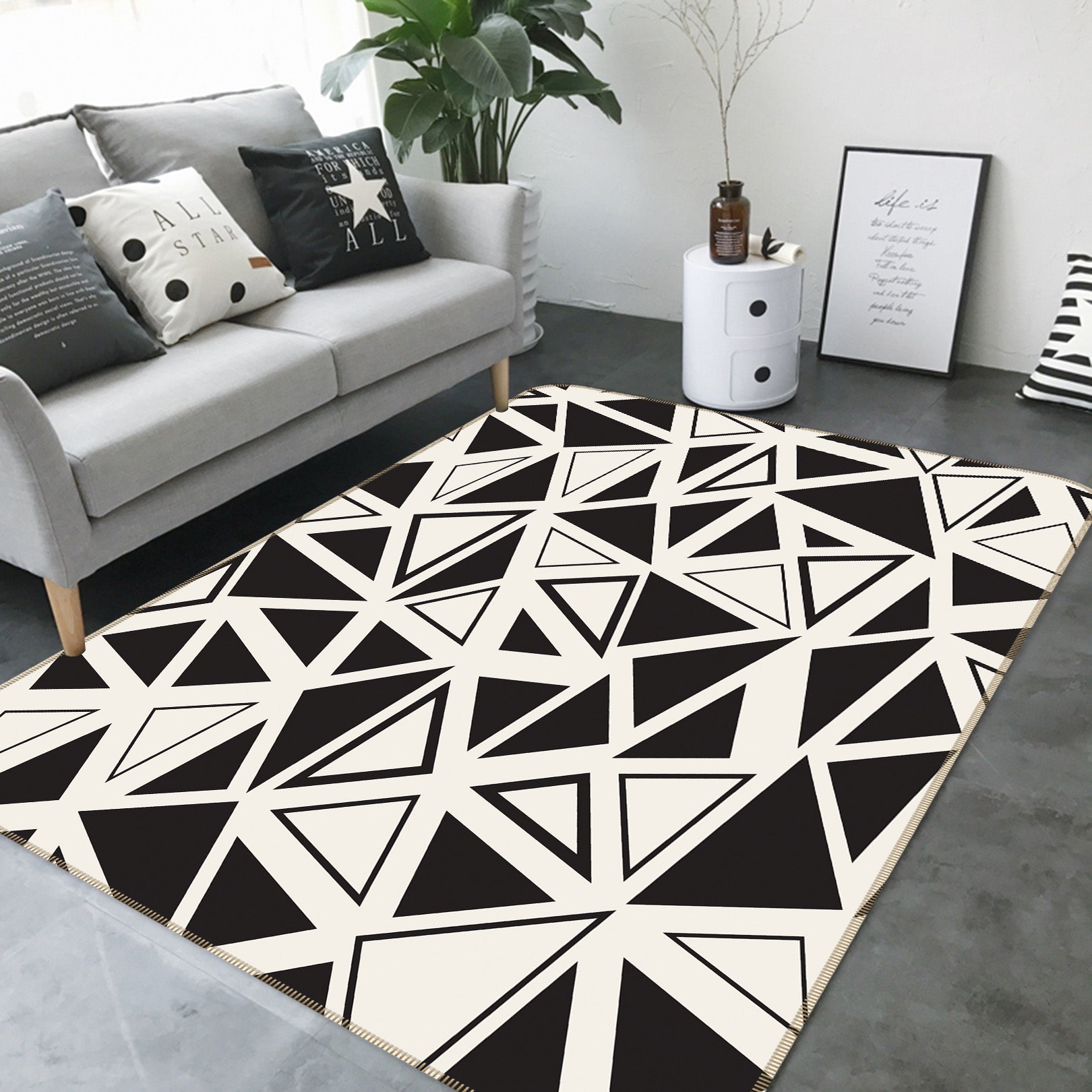 3D Triangle 35044 Non Slip Rug Mat