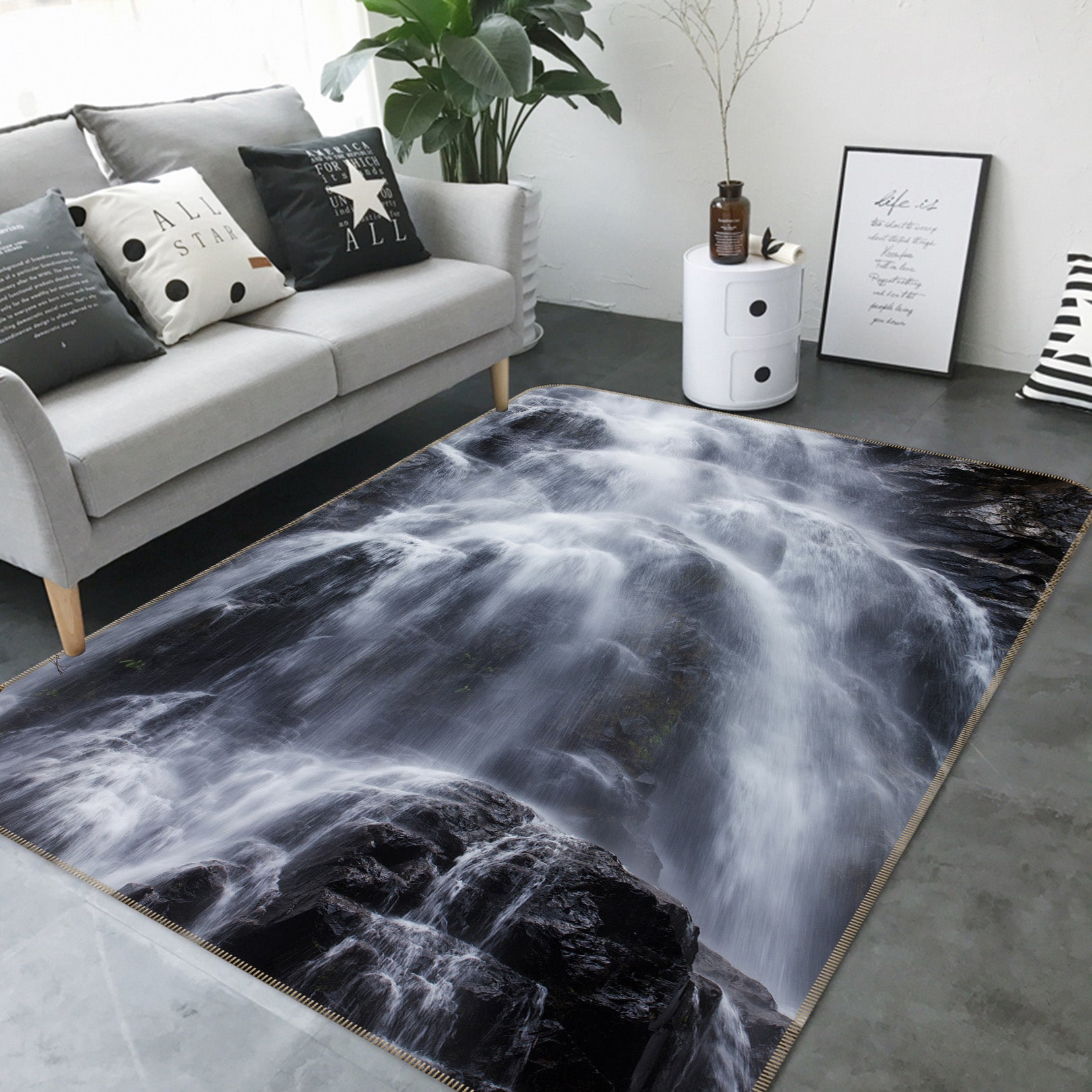 3D Waterfall 26074 Non Slip Rug Mat