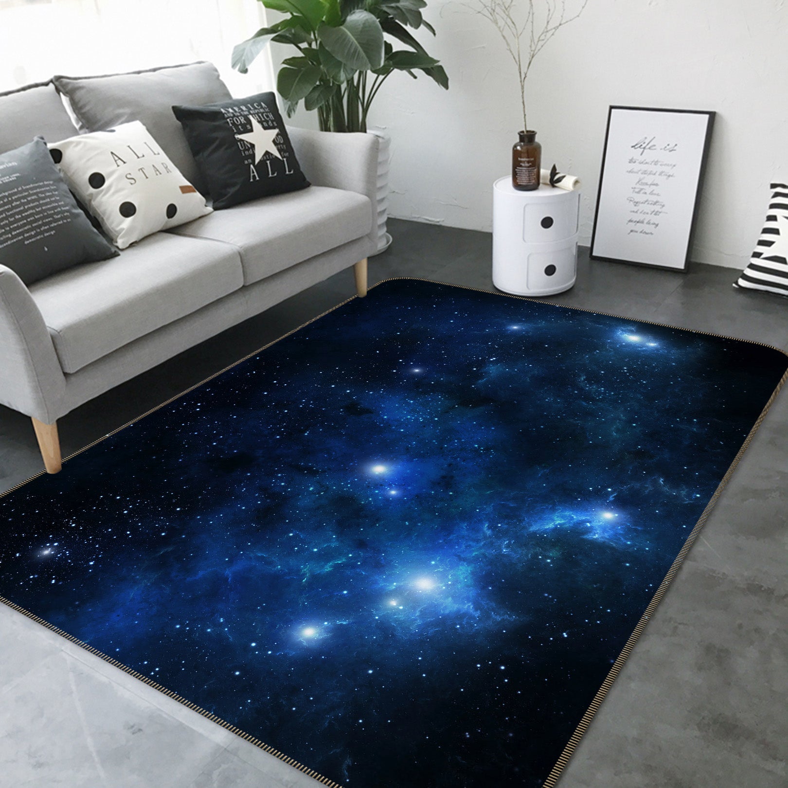 3D Starry Sky 31122 Non Slip Rug Mat
