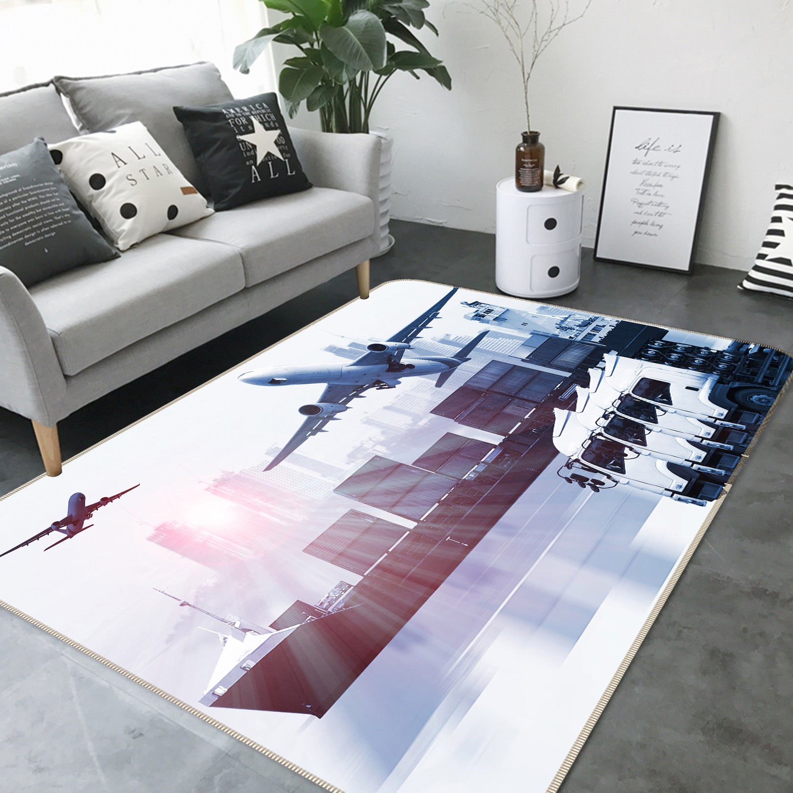 3D Airplane Ship 42051 Vehicle Non Slip Rug Mat