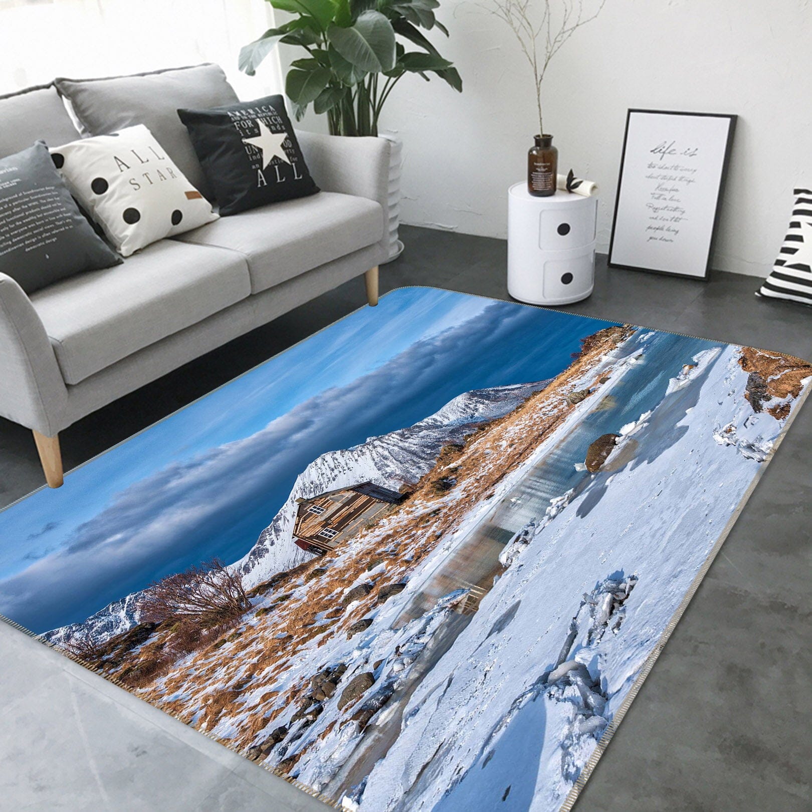 3D Glacier 1108 Marco Carmassi Rug Non Slip Rug Mat Mat AJ Creativity Home