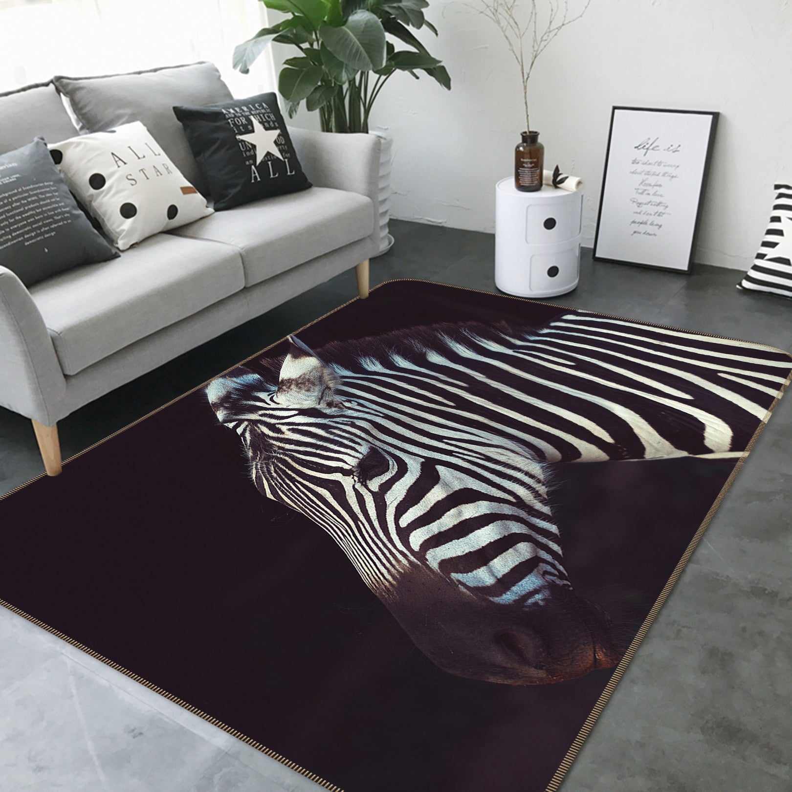 3D Zebra 82074 Animal Non Slip Rug Mat