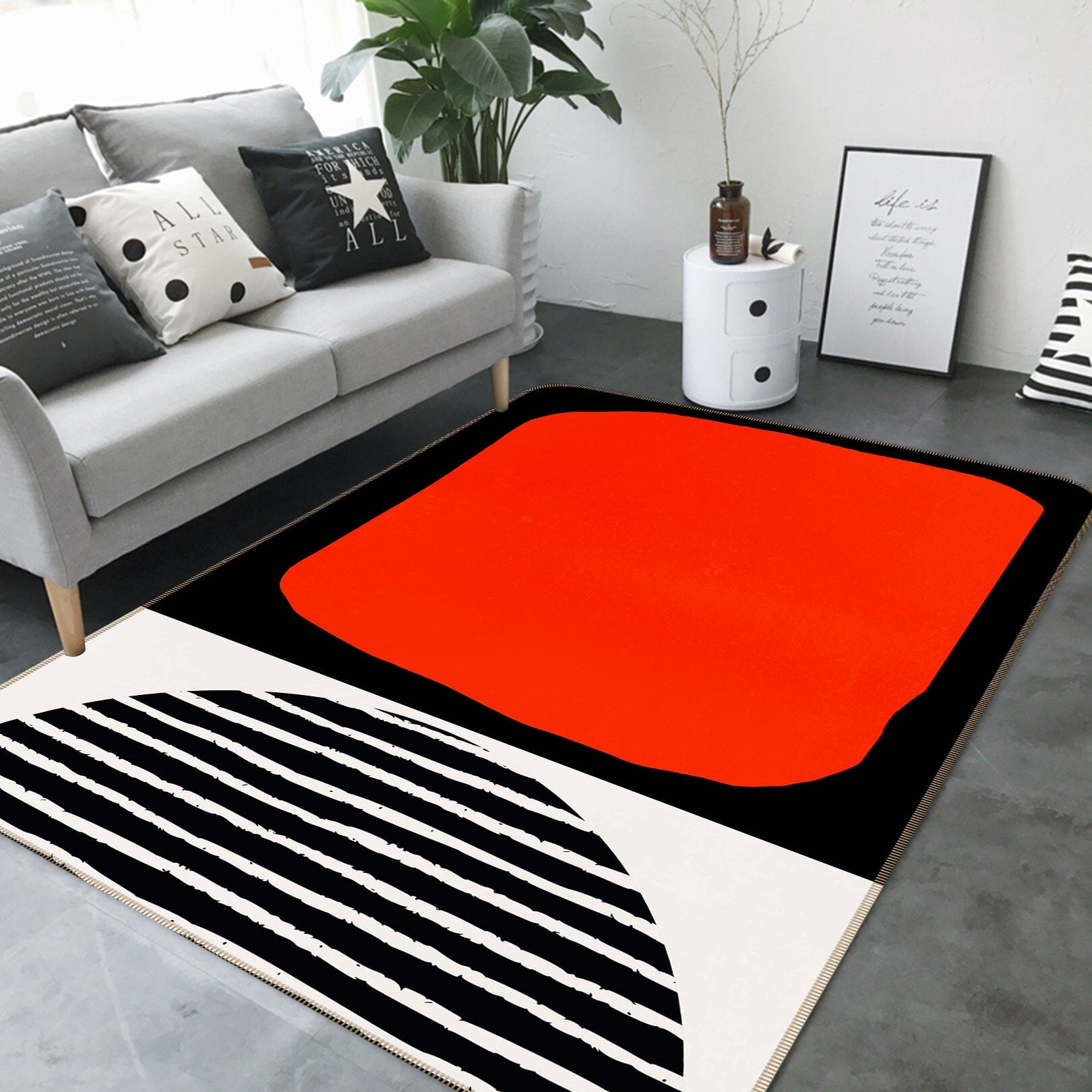 3D Red Square 1005 Boris Draschoff Rug Non Slip Rug Mat Mat AJ Creativity Home