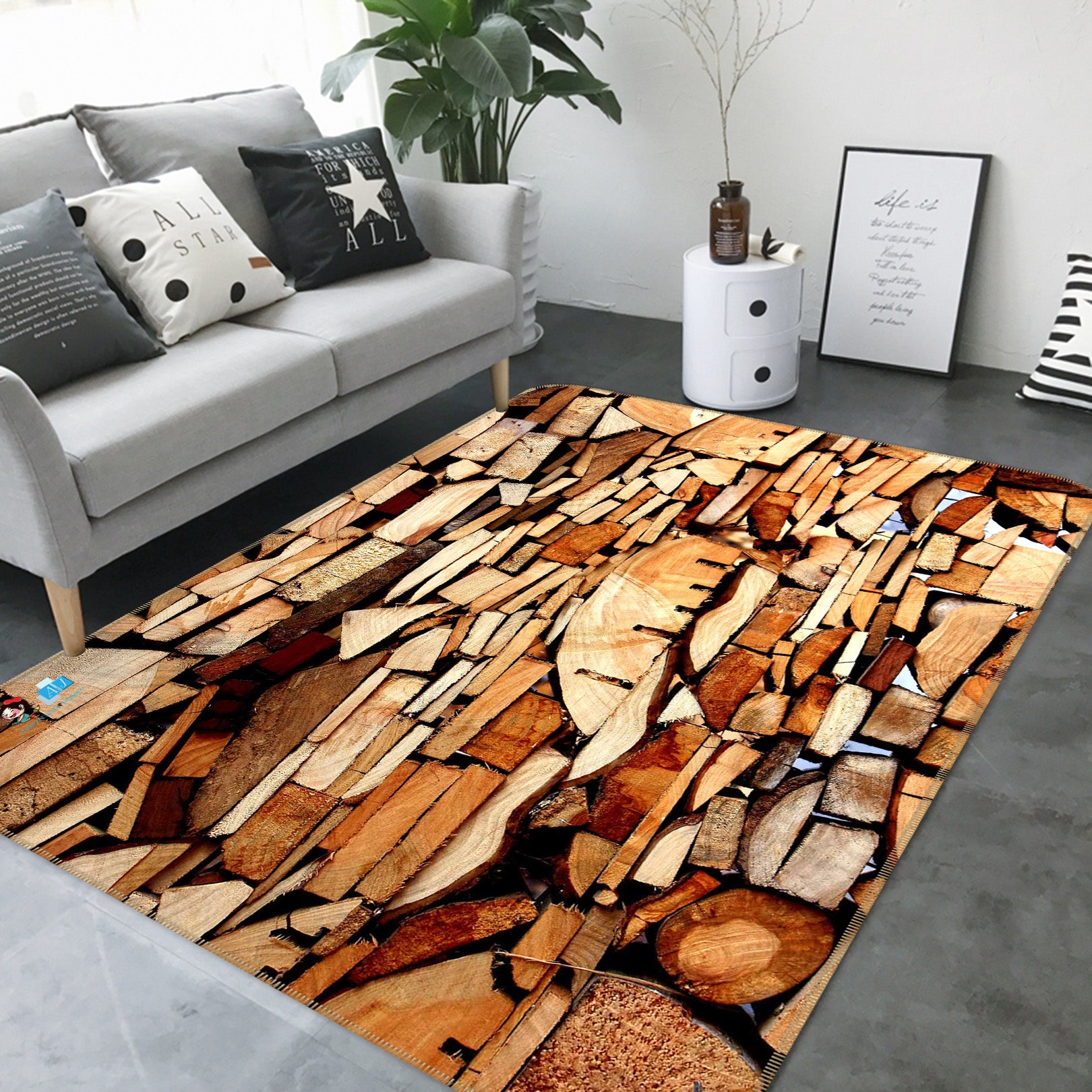 3D Wood 66087 Non Slip Rug Mat
