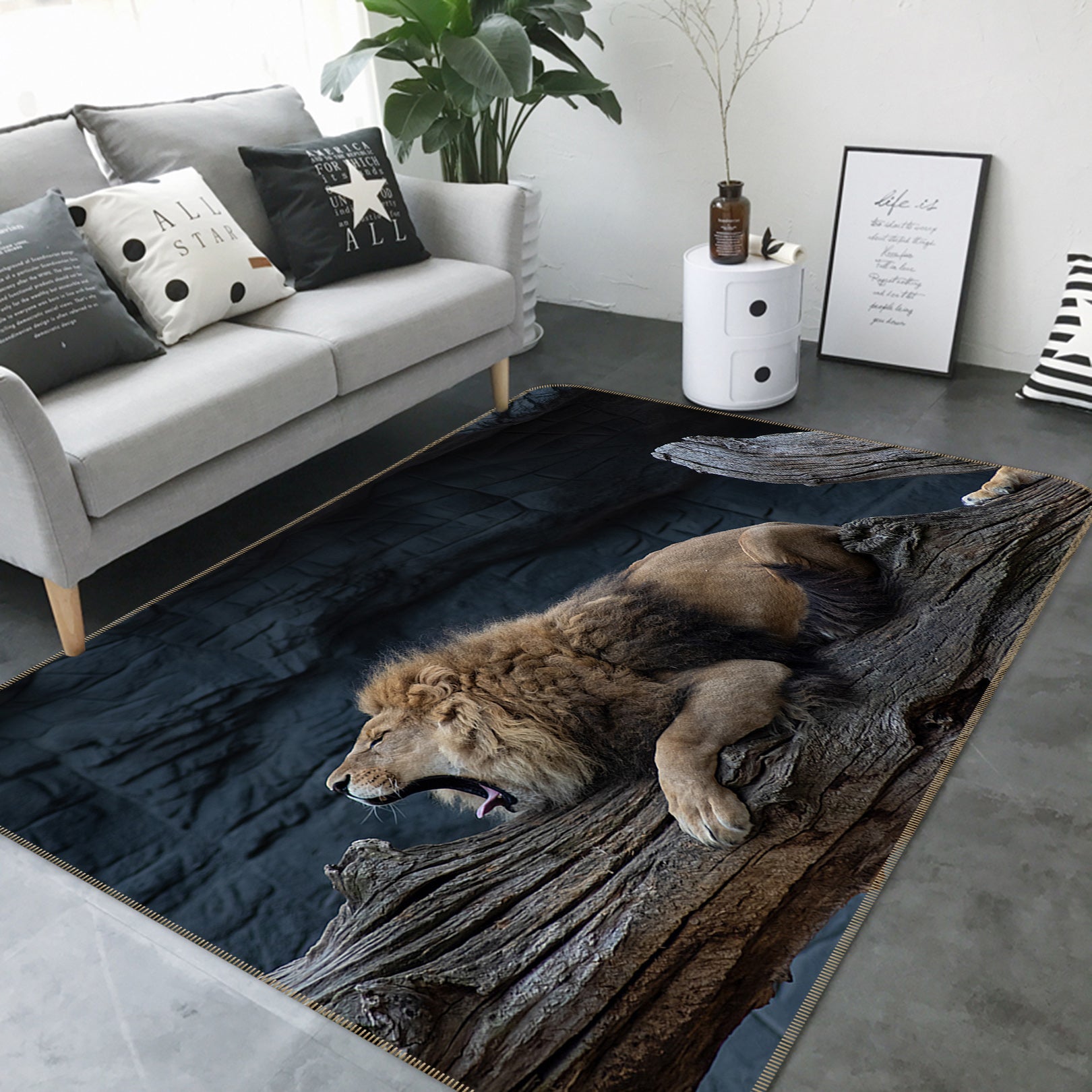 3D Trunk Lion 82133 Animal Non Slip Rug Mat