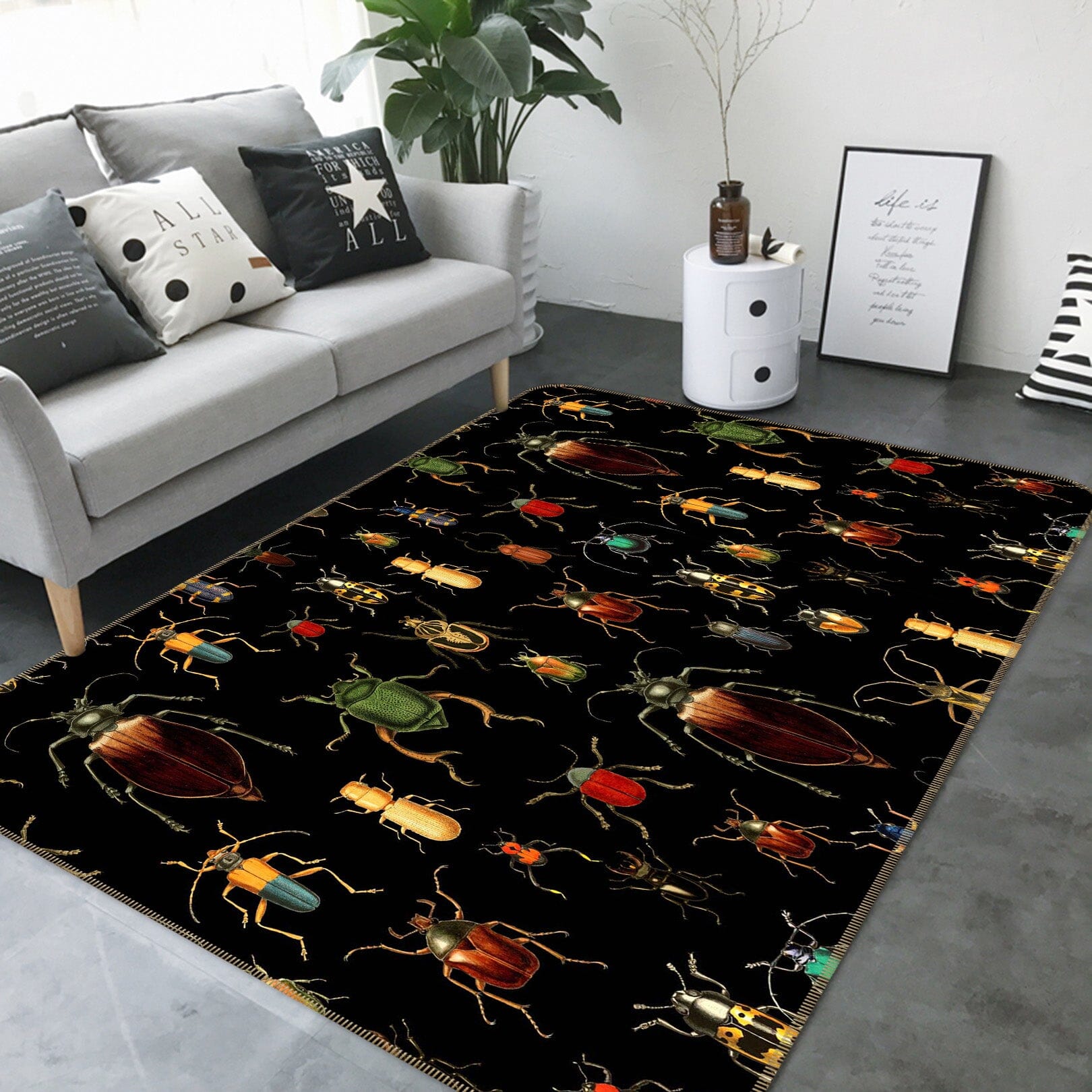 3D Color Reptile 117 Uta Naumann Rug Non Slip Rug Mat Mat AJ Creativity Home