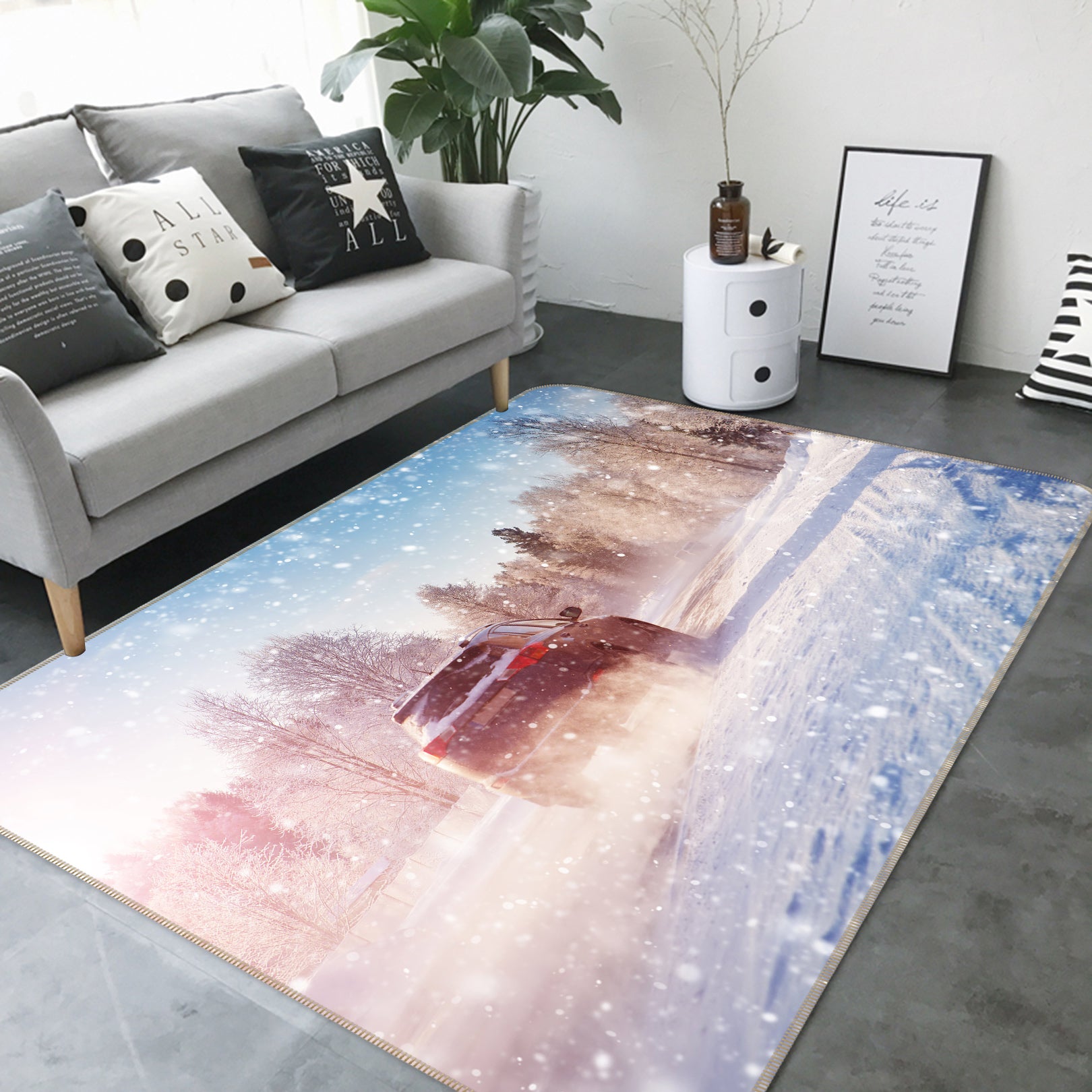 3D Snowfield Car 68024 Vehicle Non Slip Rug Mat