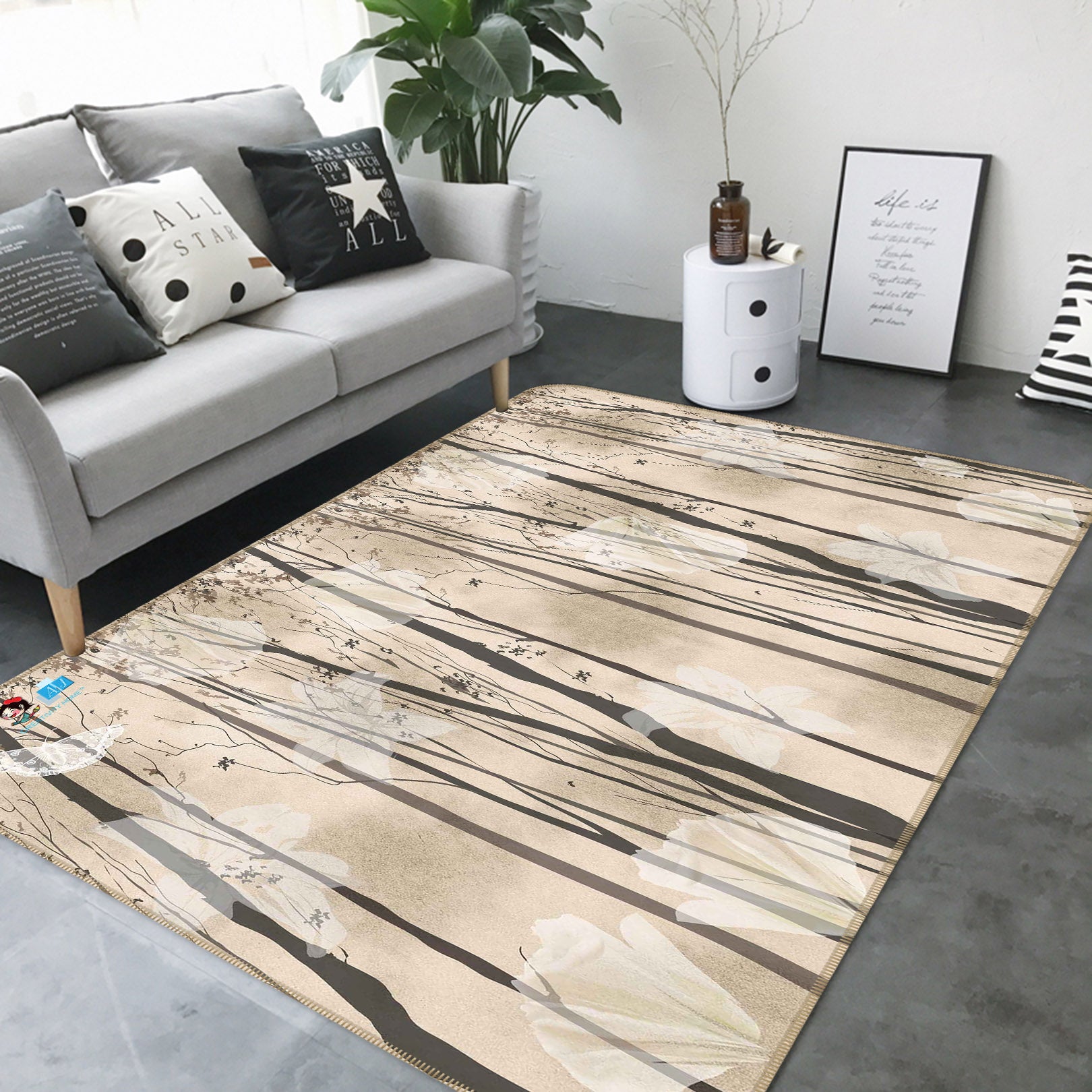 3D Stripe 66093 Non Slip Rug Mat