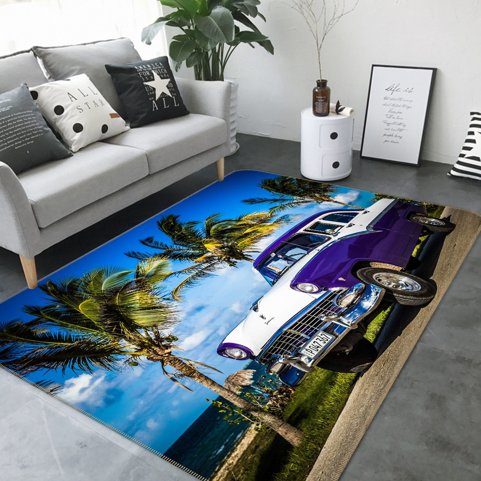 3D Coconut Tree Car 68006 Vehicle Non Slip Rug Mat