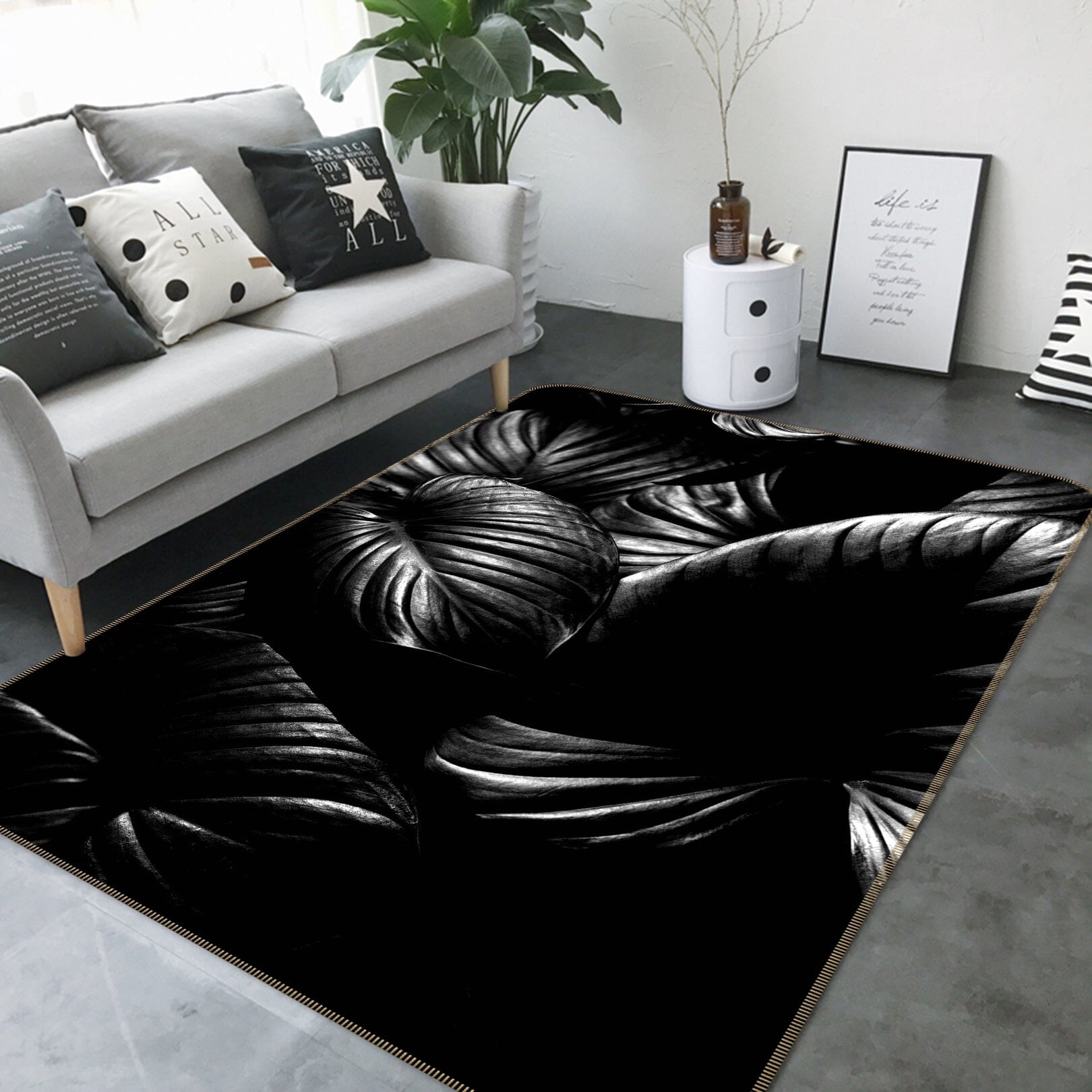 3D Leaf Texture 1141 Boris Draschoff Rug Non Slip Rug Mat Mat AJ Creativity Home