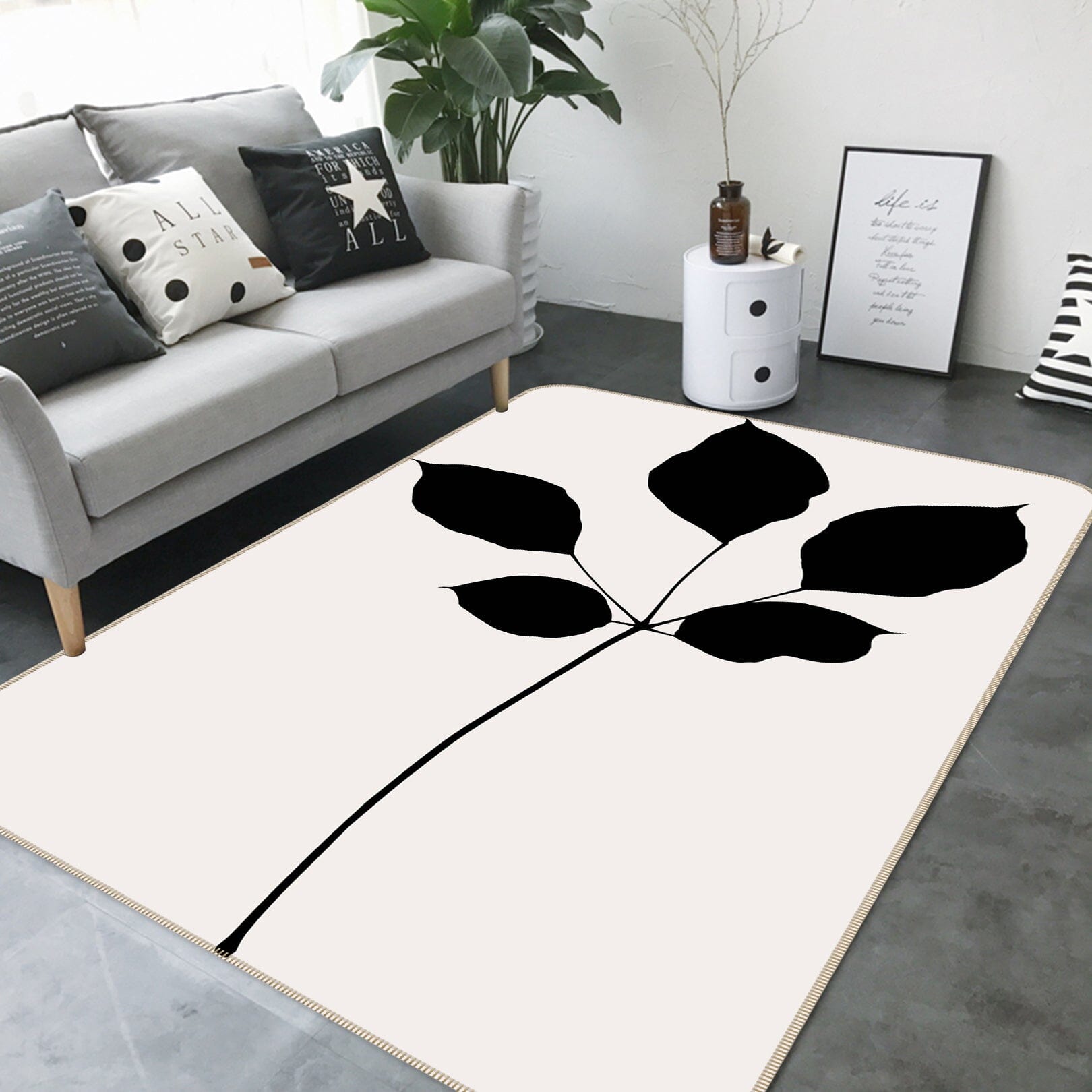 3D Swaying Leaves 1080 Boris Draschoff Rug Non Slip Rug Mat Mat AJ Creativity Home