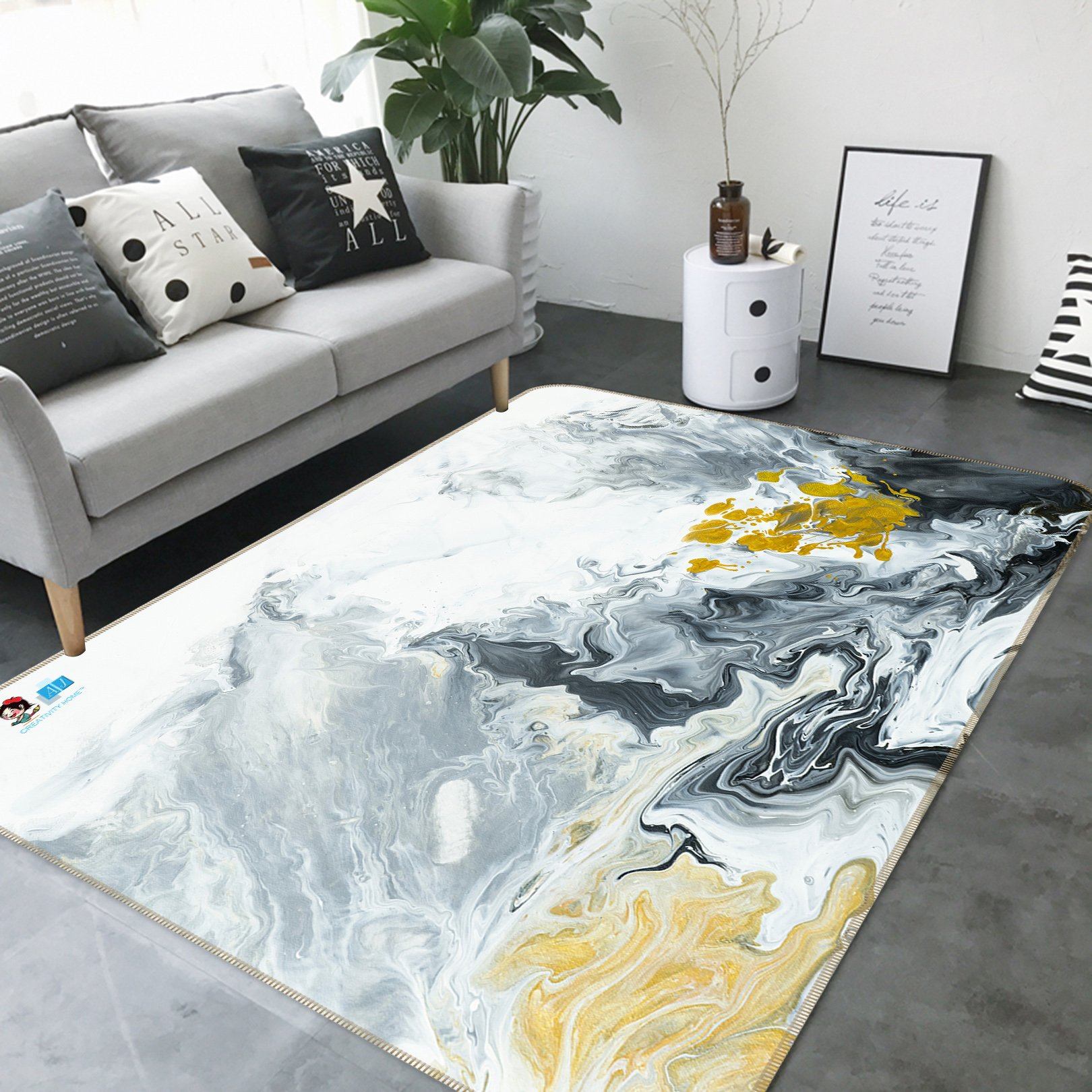 3D Black And White Pattern 95 Non Slip Rug Mat Mat AJ Creativity Home