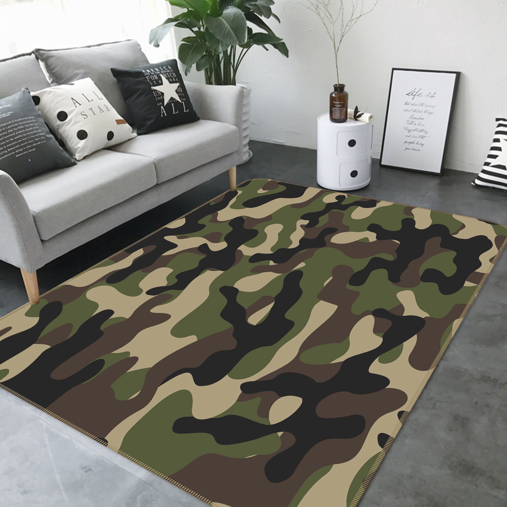3D Camouflage 34175 Non Slip Rug Mat