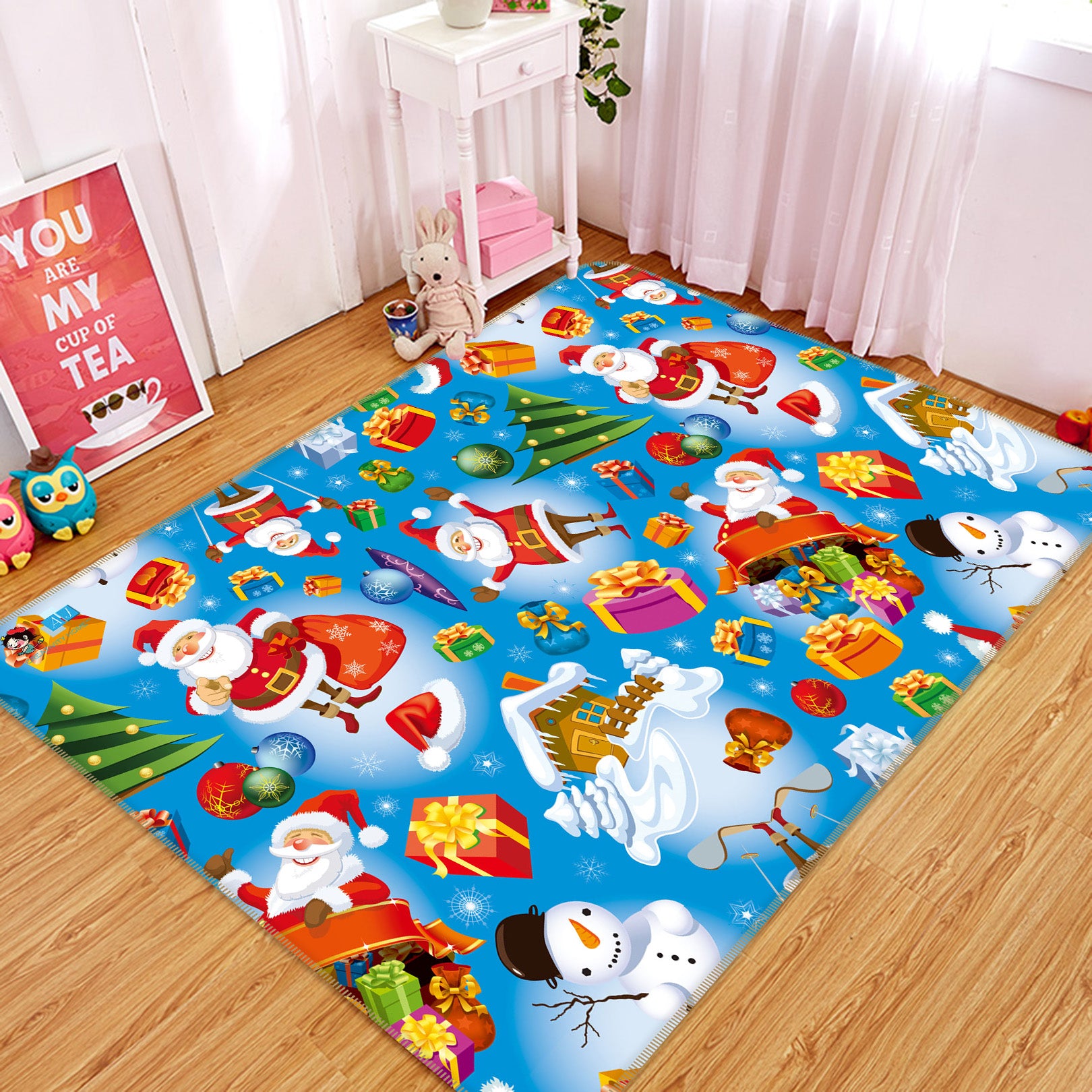 3D Santa Claus 55062 Christmas Non Slip Rug Mat Xmas