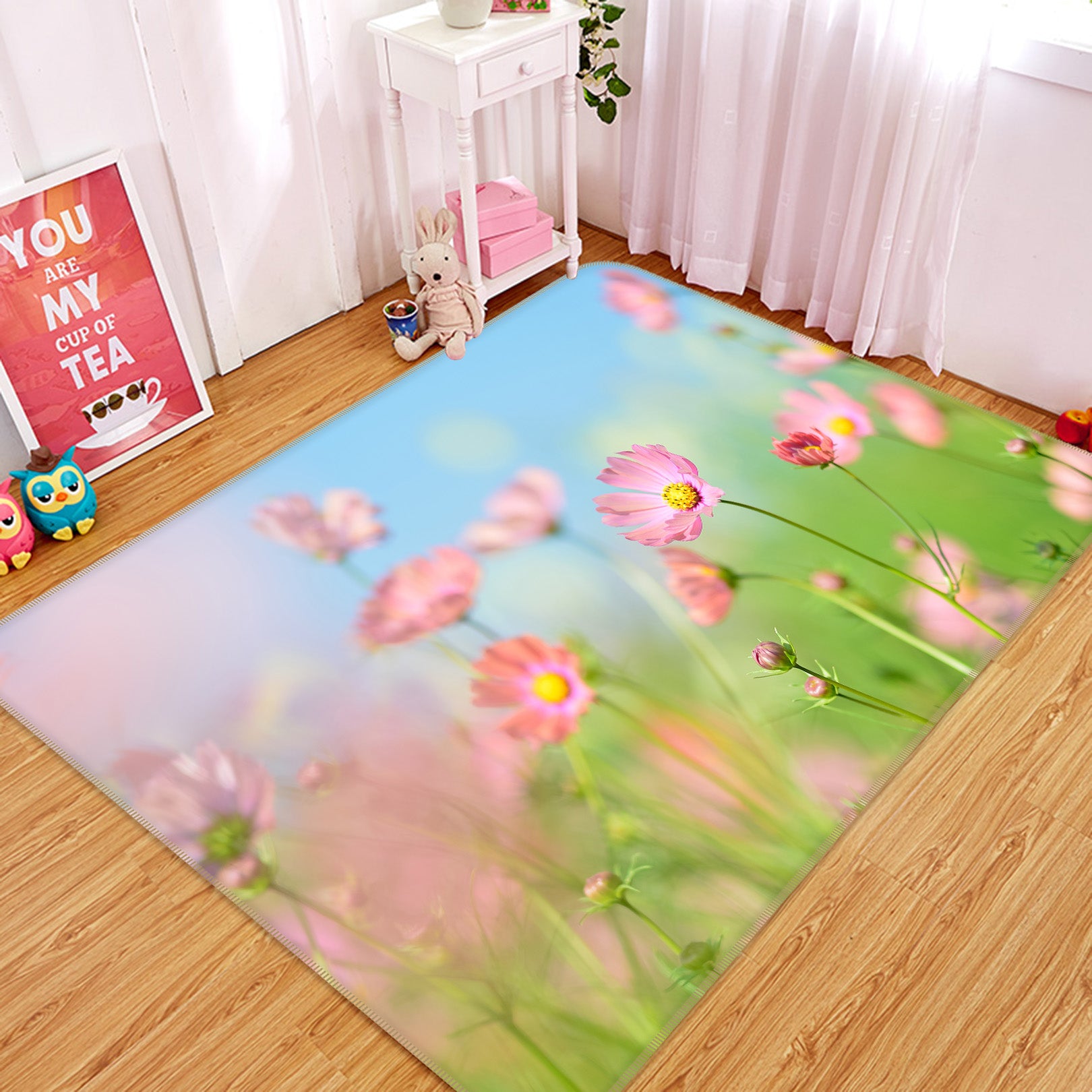 3D Flowers 36189 Non Slip Rug Mat