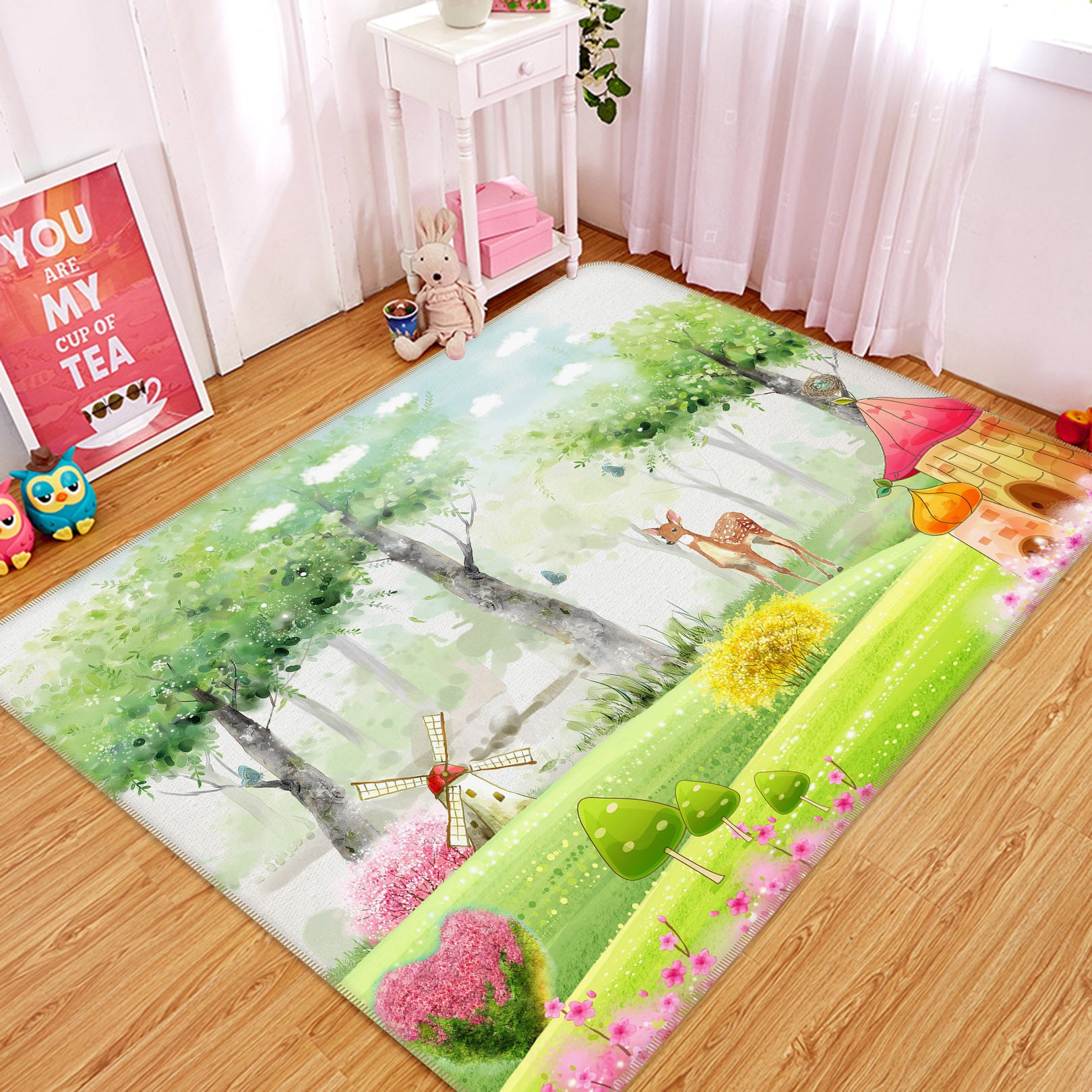 3D Trees 34056 Non Slip Rug Mat