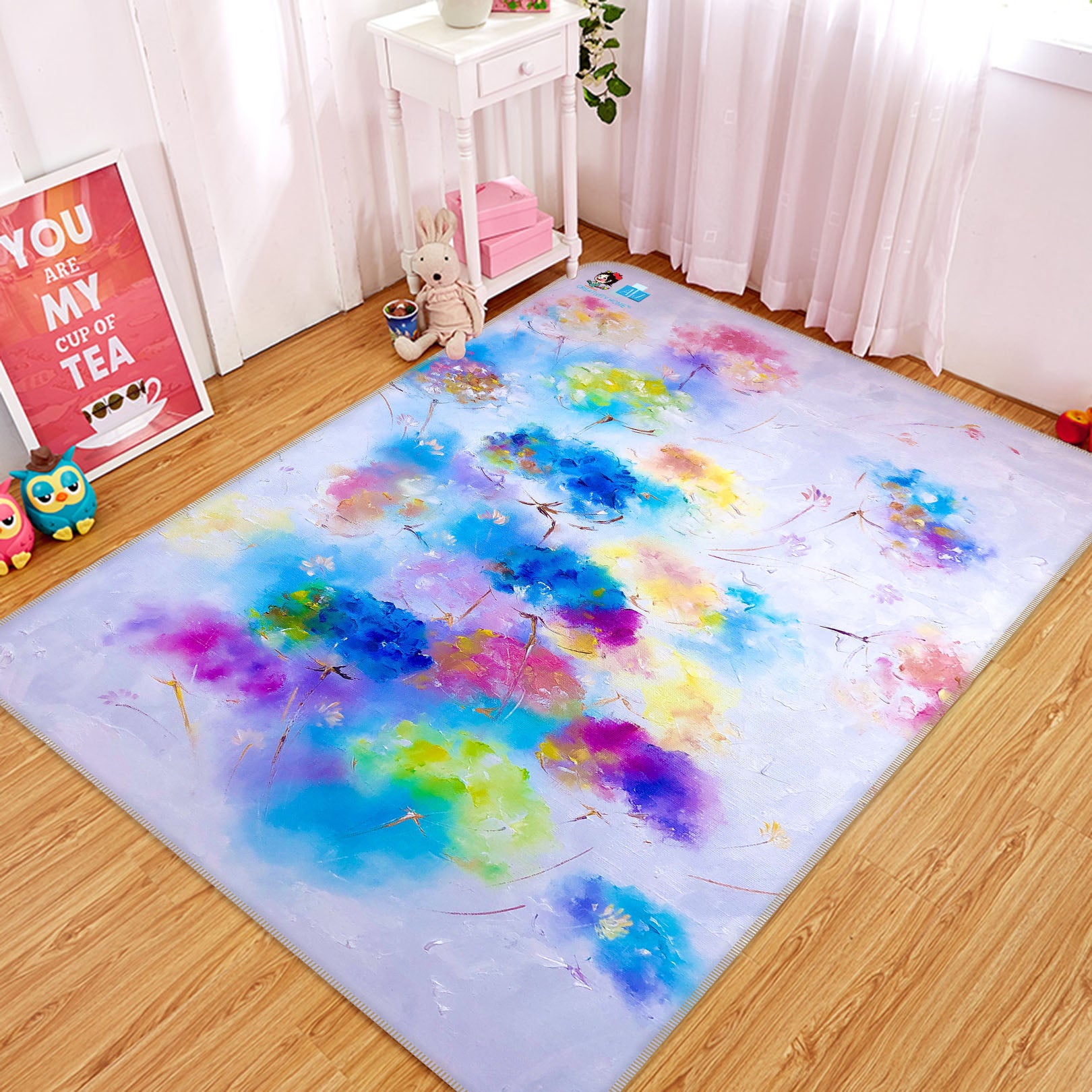 3D Colorful Flowers 1299 Skromova Marina Rug Non Slip Rug Mat
