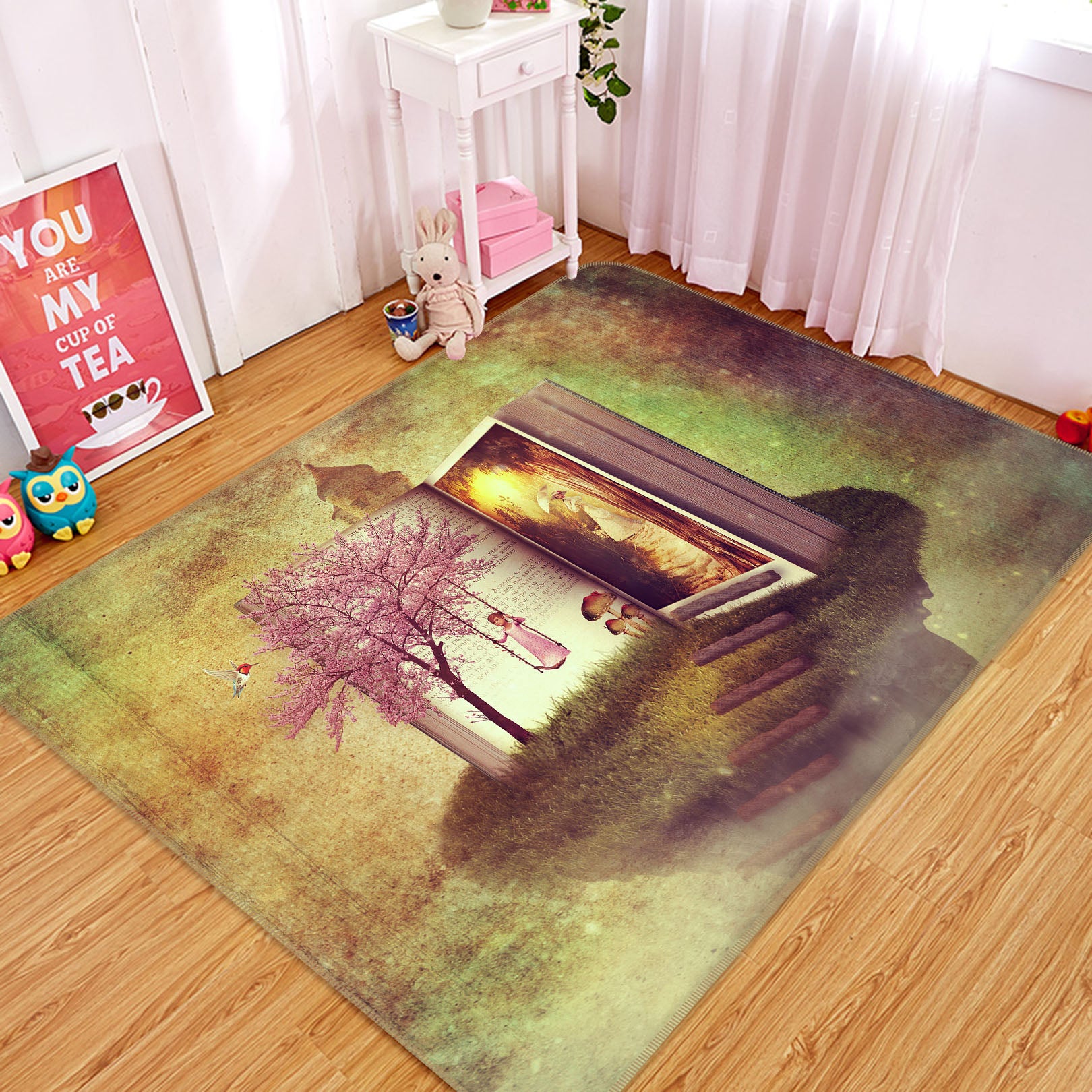 3D Book Gate Tree 36131 Non Slip Rug Mat