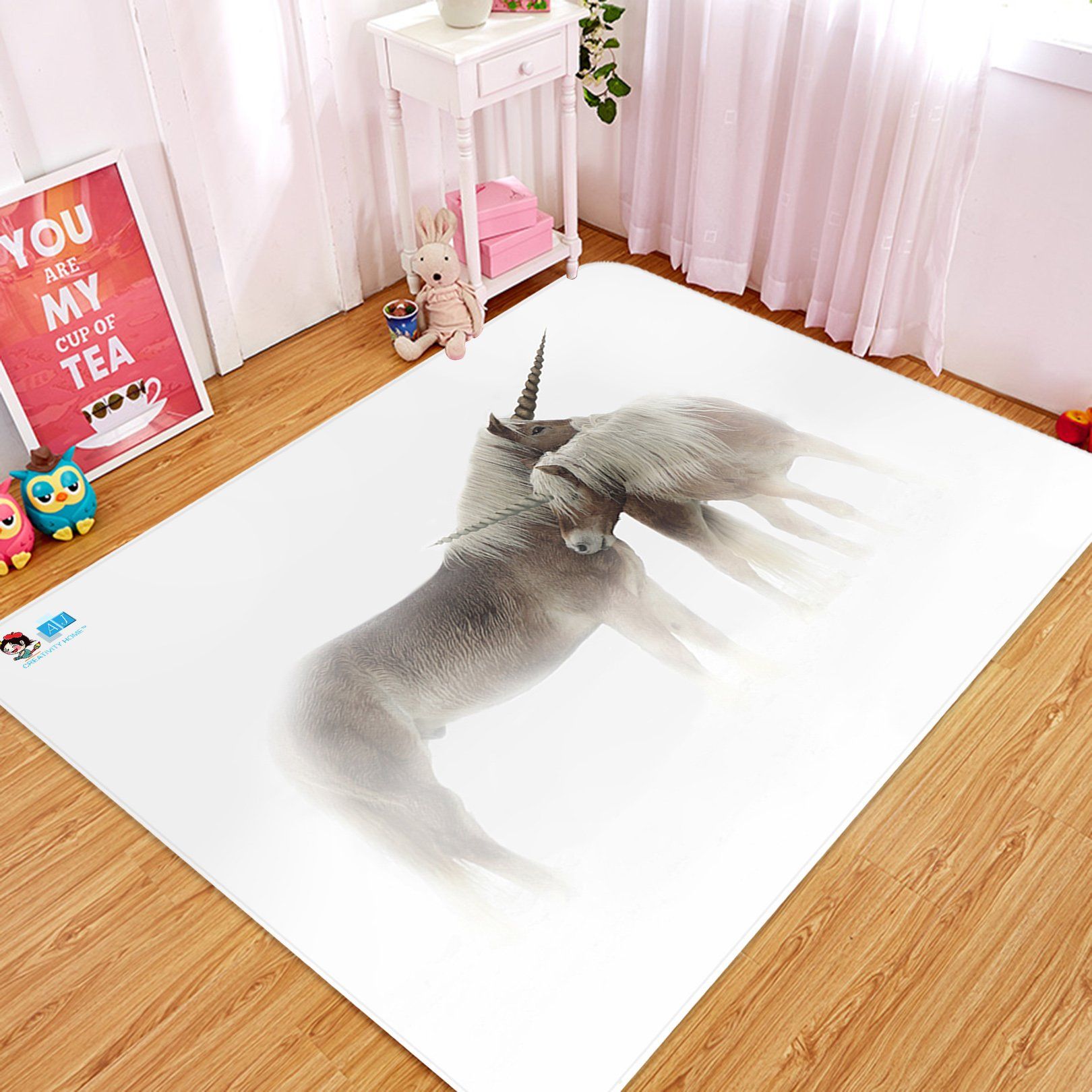3D Unicorn Hug 78 Non Slip Rug Mat Mat AJ Creativity Home