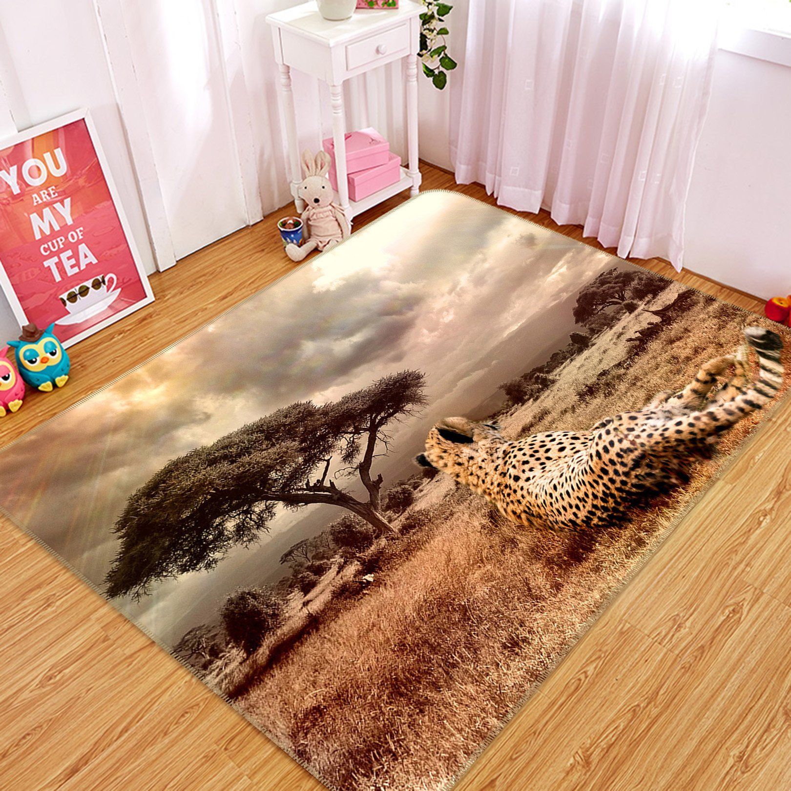 3D Cheetah 563 Animal Non Slip Rug Mat Mat AJ Creativity Home