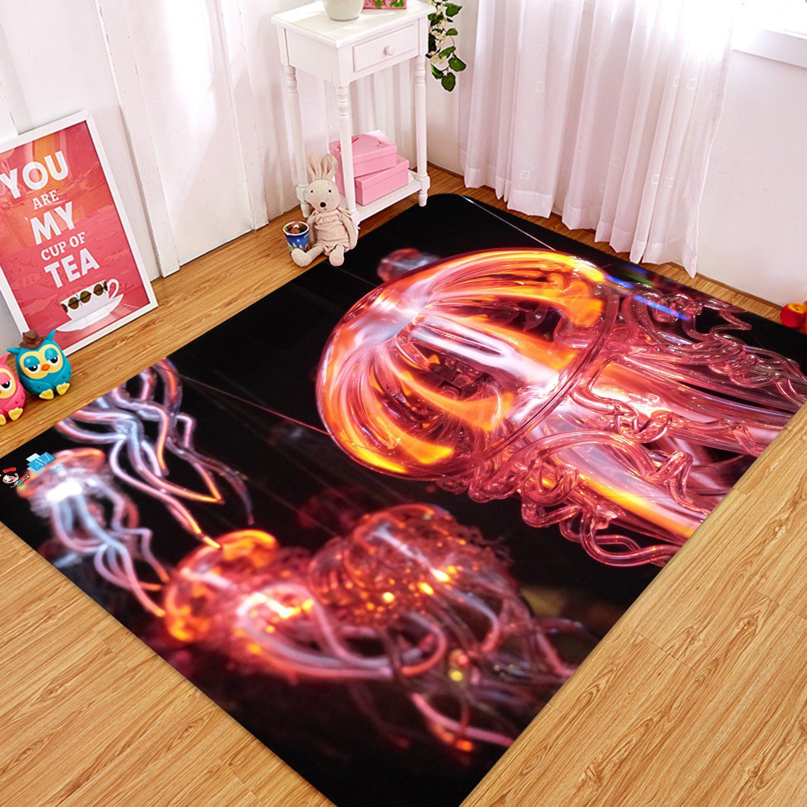 3D Jellyfish 7682 Non Slip Rug Mat Mat AJ Creativity Home