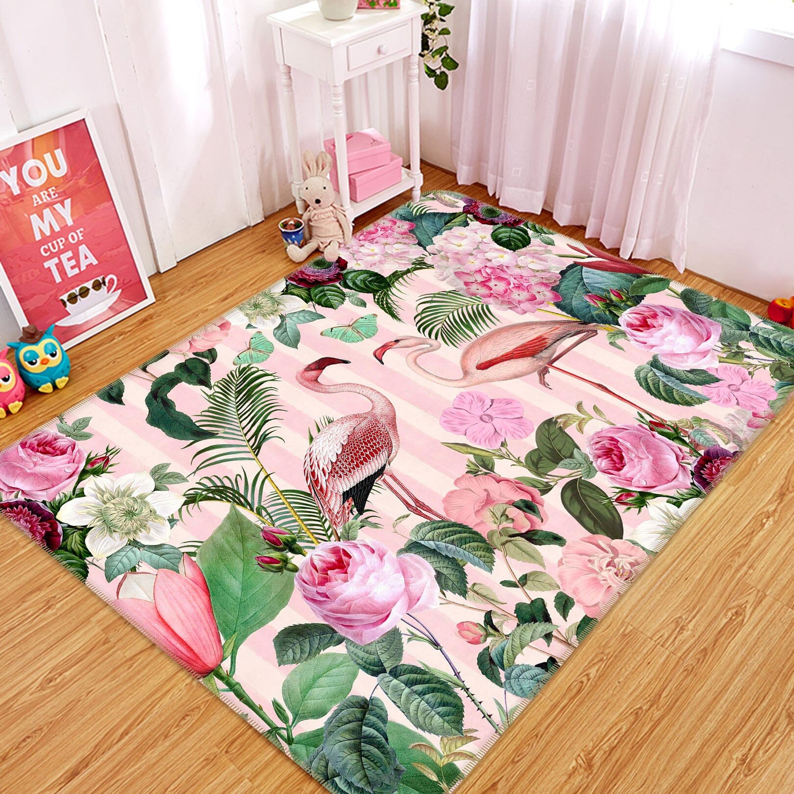 3D Pink Flamingo 1015 Andrea haase Rug Non Slip Rug Mat Mat AJ Creativity Home