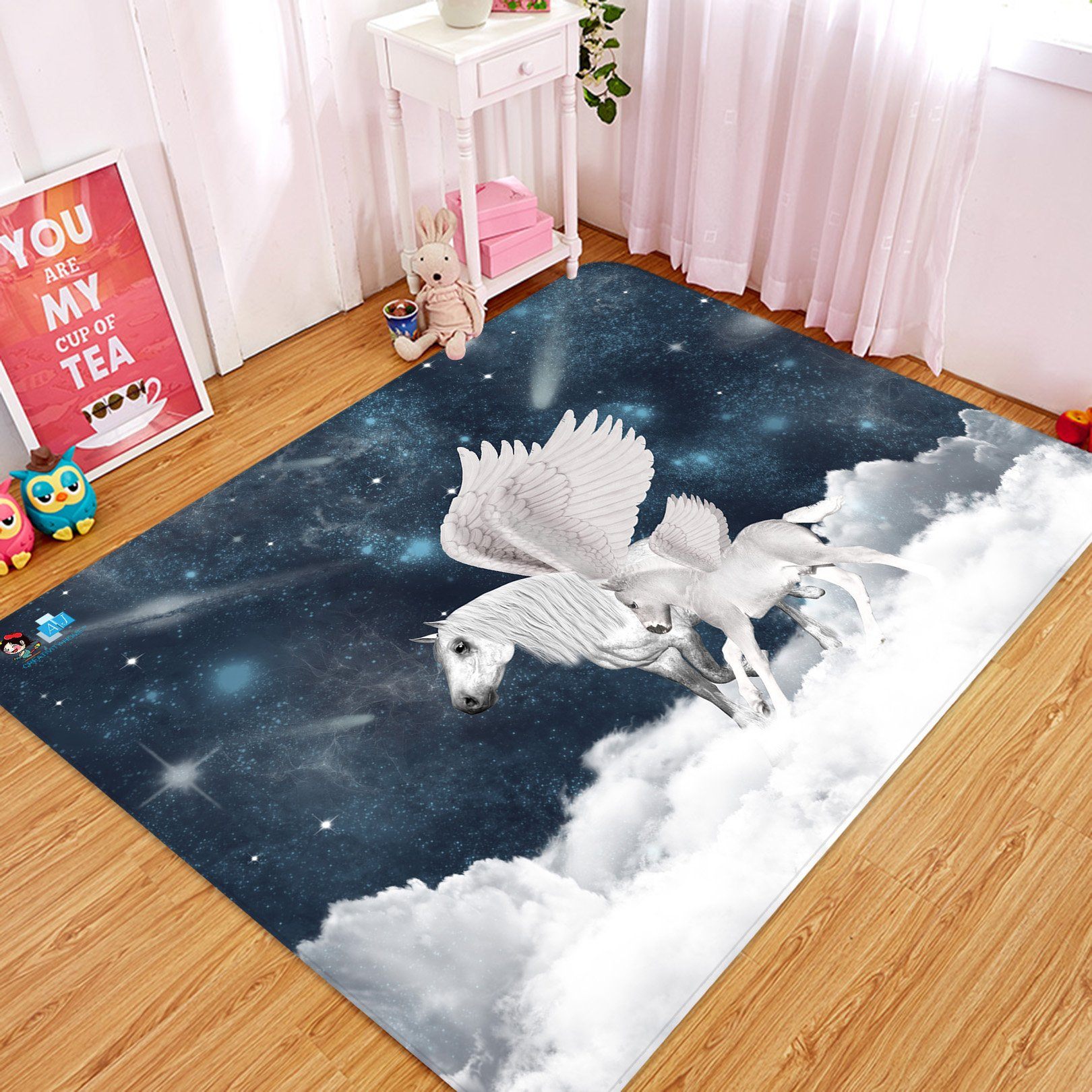 3D Star Unicorn 37 Non Slip Rug Mat Mat AJ Creativity Home