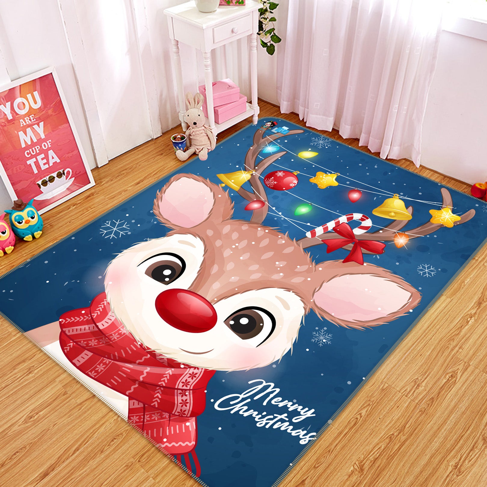 3D Deer 55120 Christmas Non Slip Rug Mat Xmas